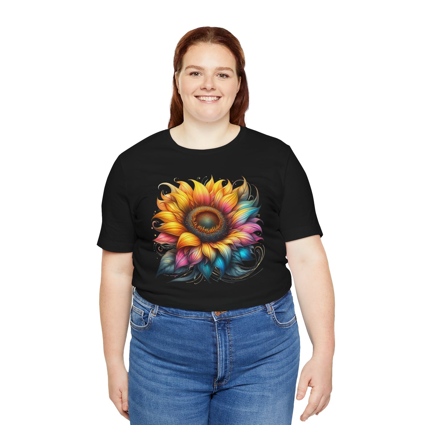 Vibrant Sunflower Tee, Casual T-Shirt
