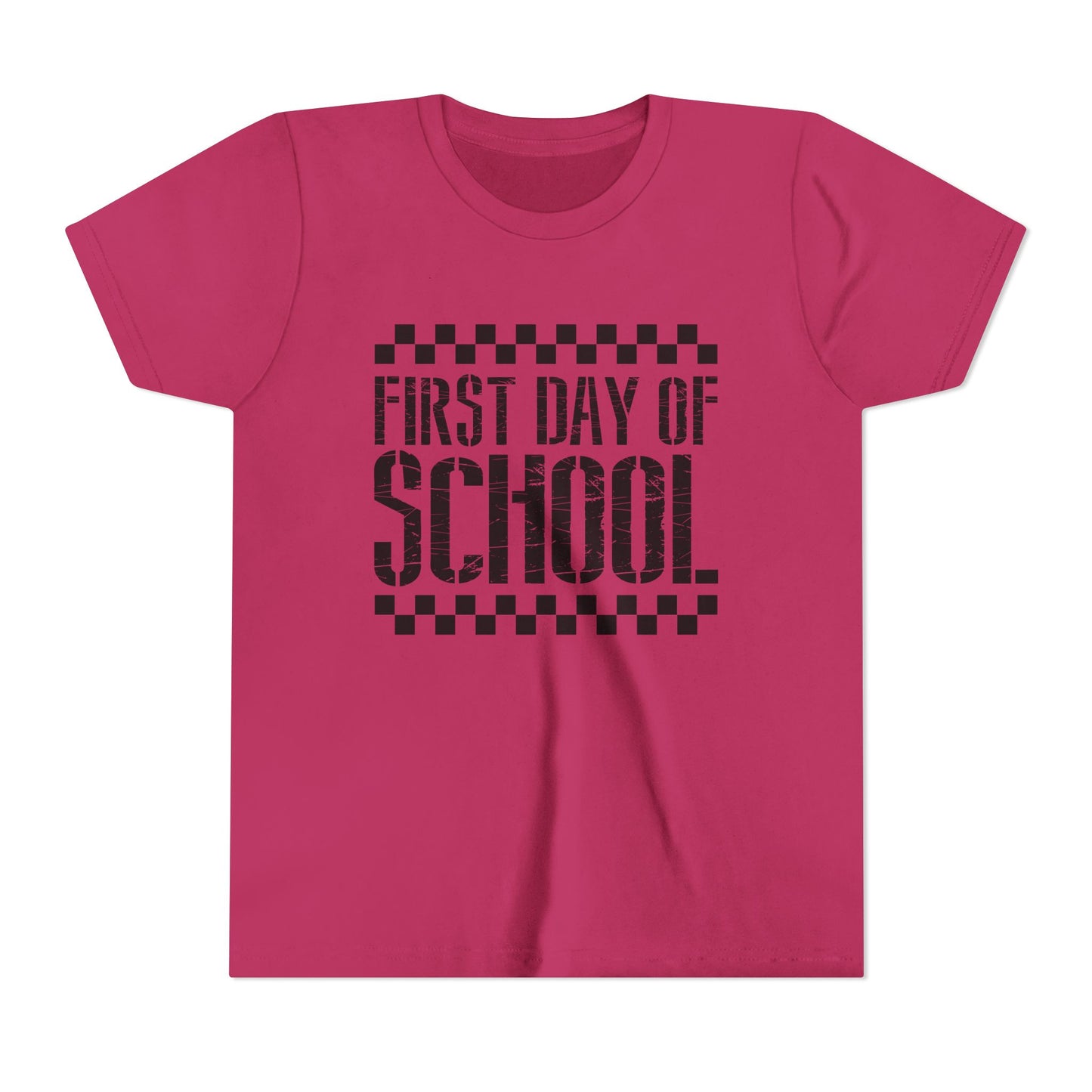 First Day of School Checkered Youth Tee, Back to School Shirt