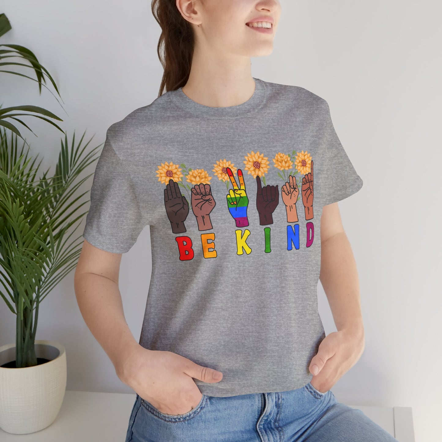 Be Kind Sign Language Diversity Unisex Jersey Tee