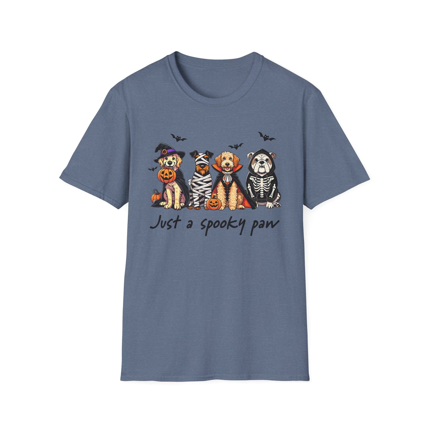 Halloween Dog T-Shirt, Spooky Paw Gildan Softstyle Shirt