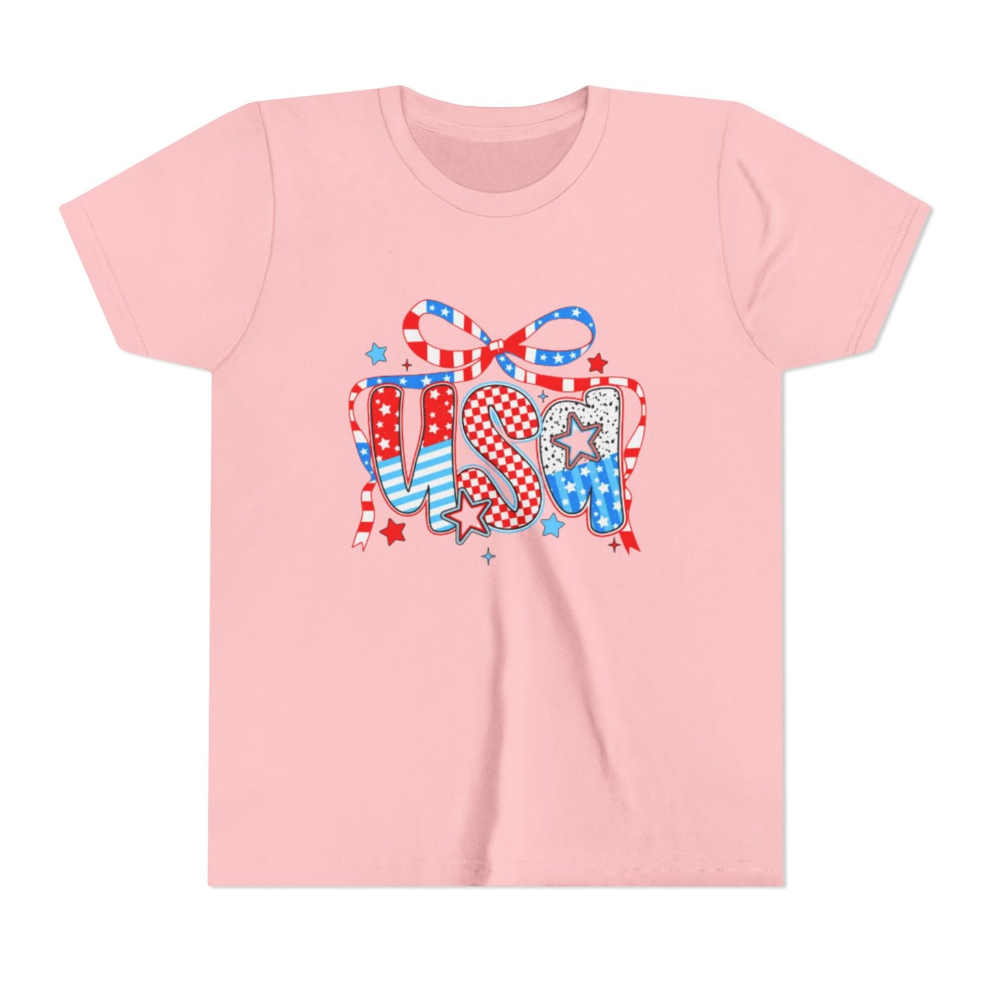 Patriotic Youth Short Sleeve Tee - USA Stars and Stripes Design