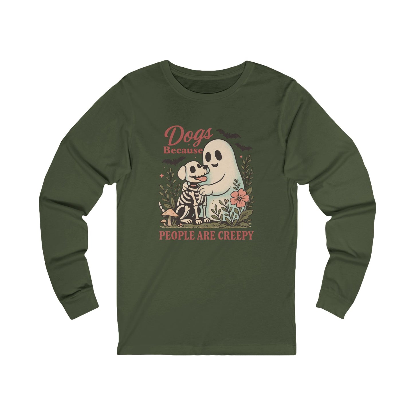 Dogs because People are Creepy Halloween Bella Long Sleeve Shirt