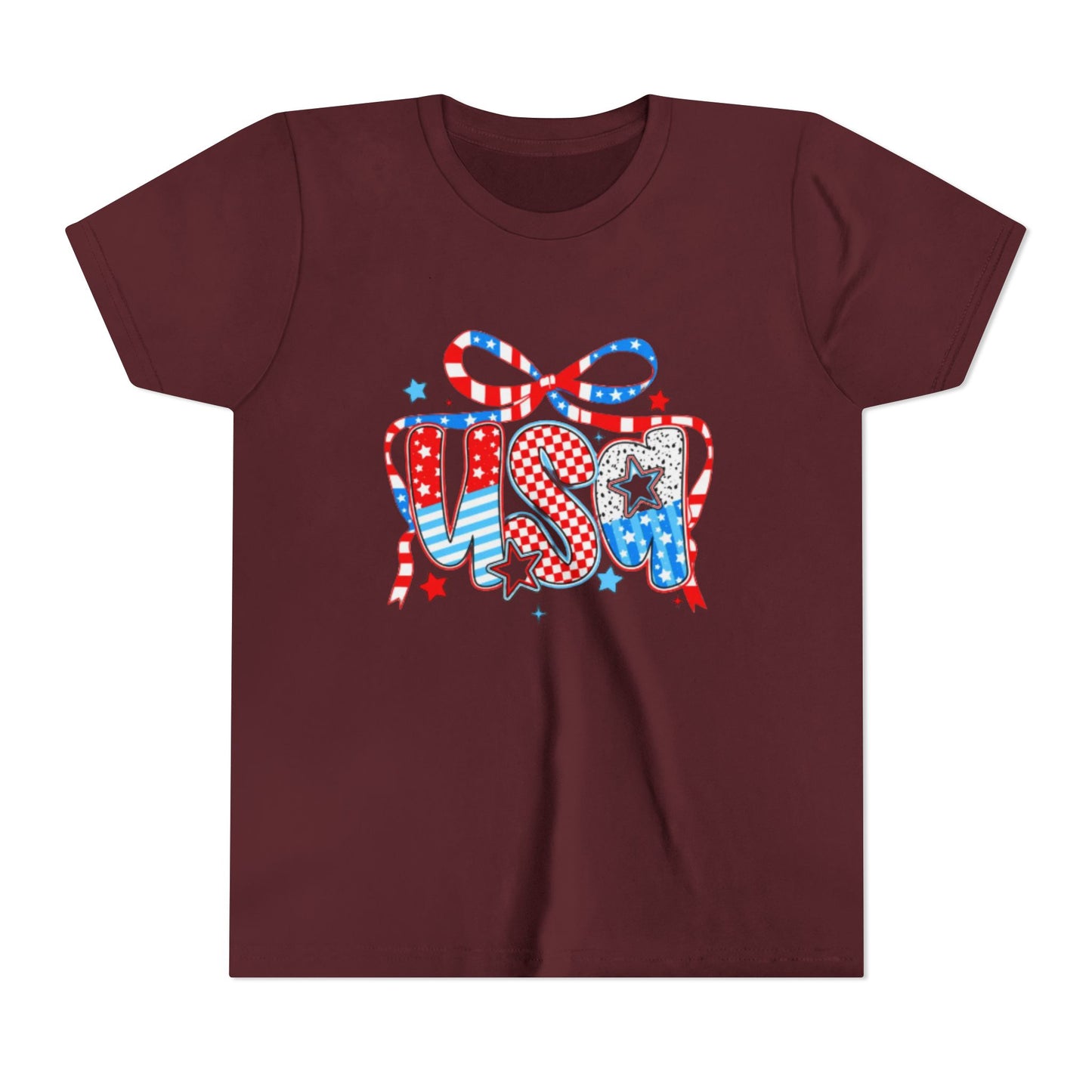 Patriotic Youth Short Sleeve Tee - USA Stars and Stripes Design