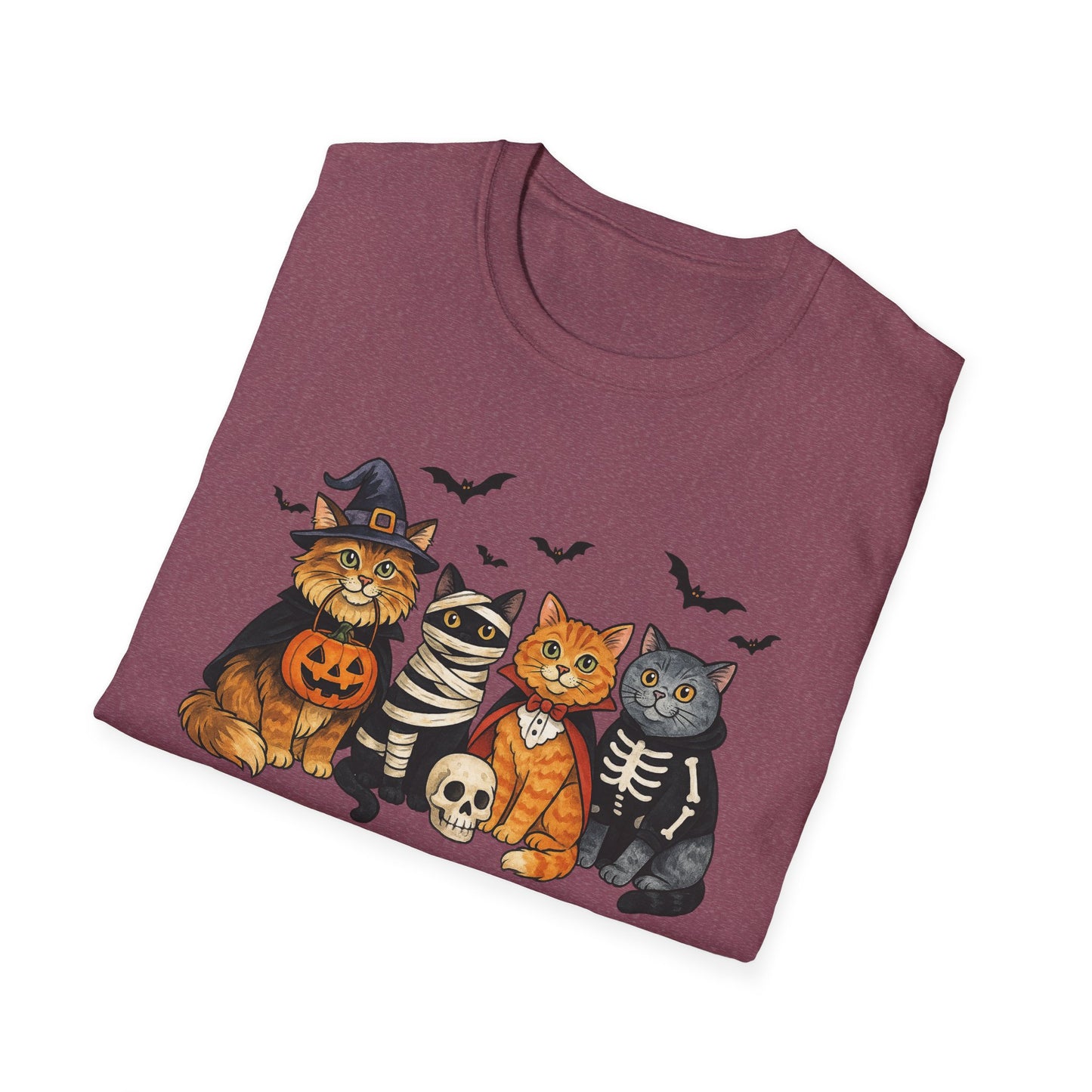 Halloween Cat T-Shirt, Spooky paw Gildan Softstyle Tee
