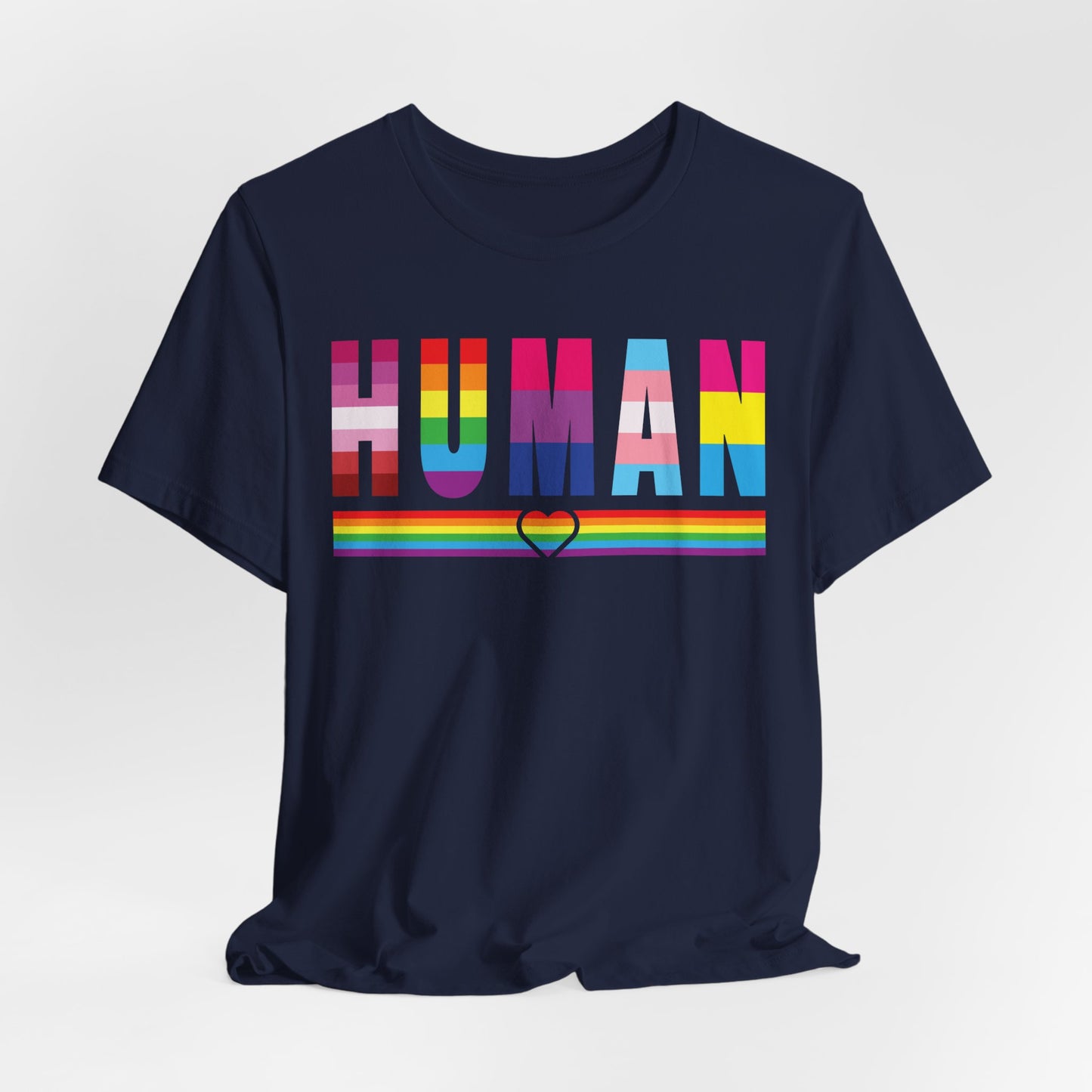 Pride Jersey Tee - Celebrate Diversity with 'HUMAN' Design