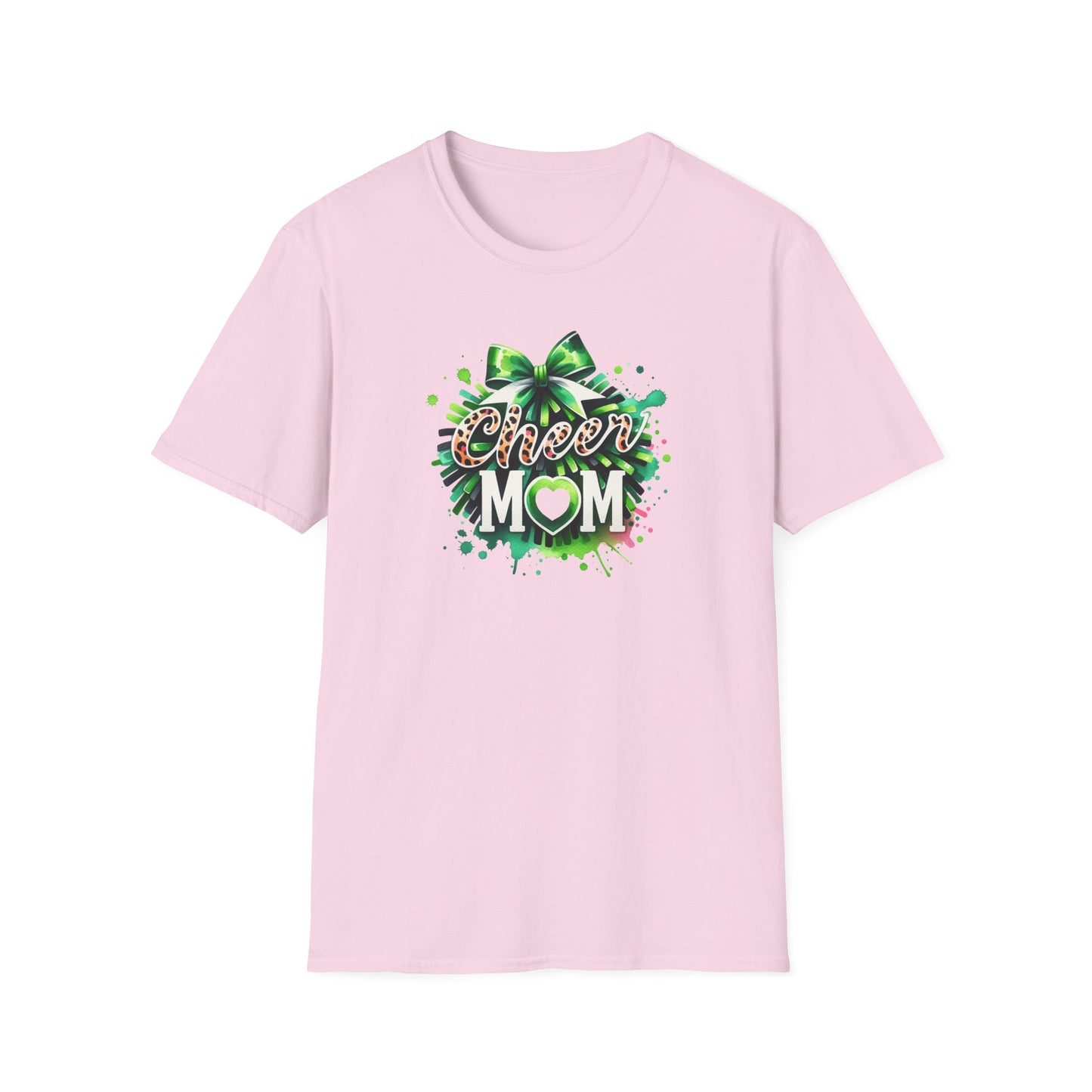 Green Cheer Mom Gildan Softstyle Tshirt