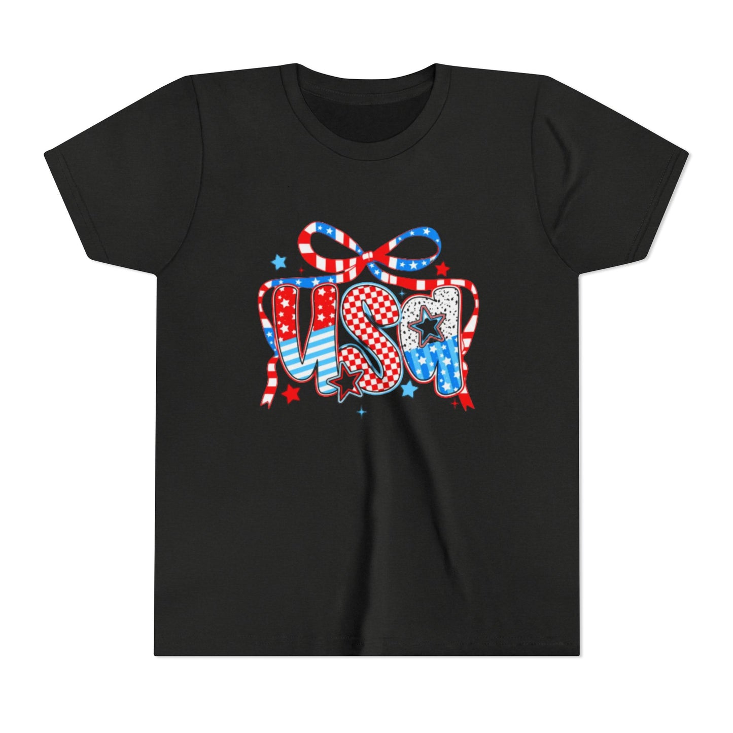 Patriotic Youth Short Sleeve Tee - USA Stars and Stripes Design