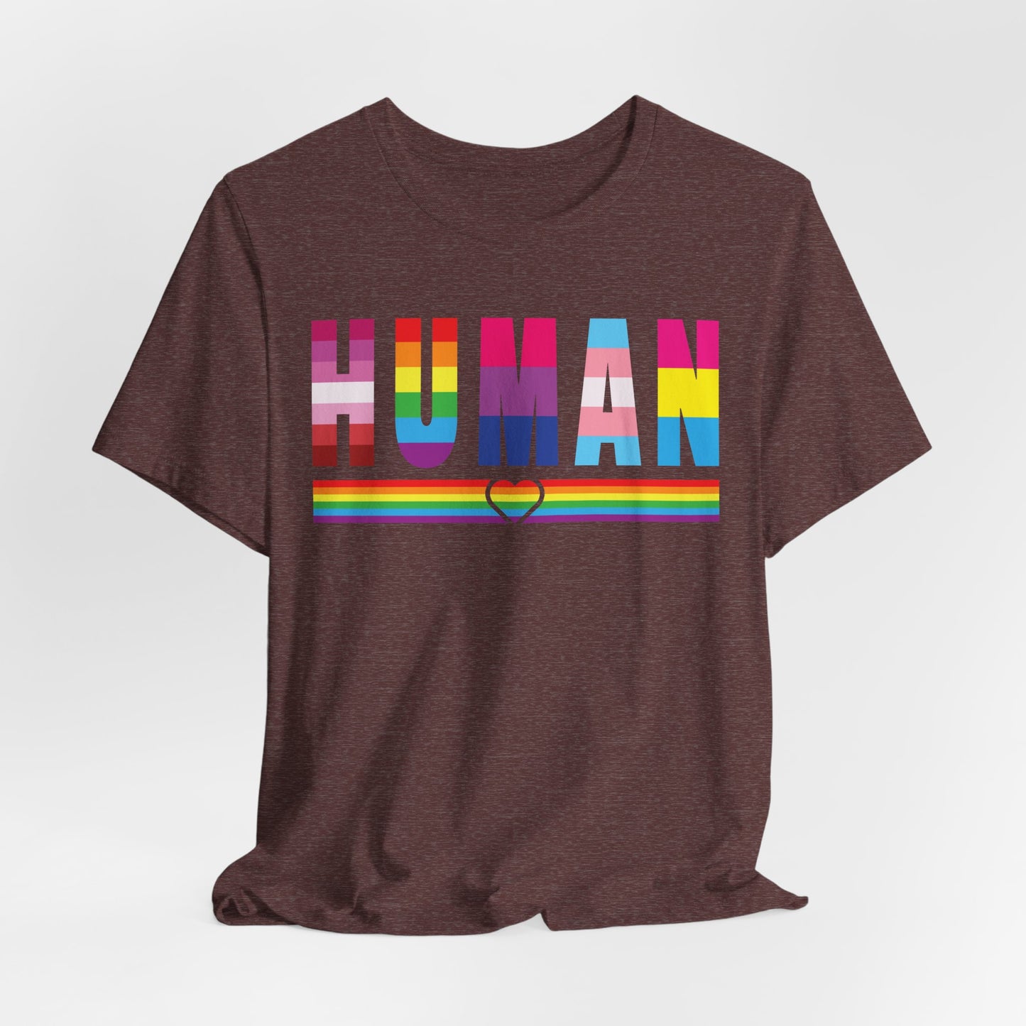 Pride Jersey Tee - Celebrate Diversity with 'HUMAN' Design