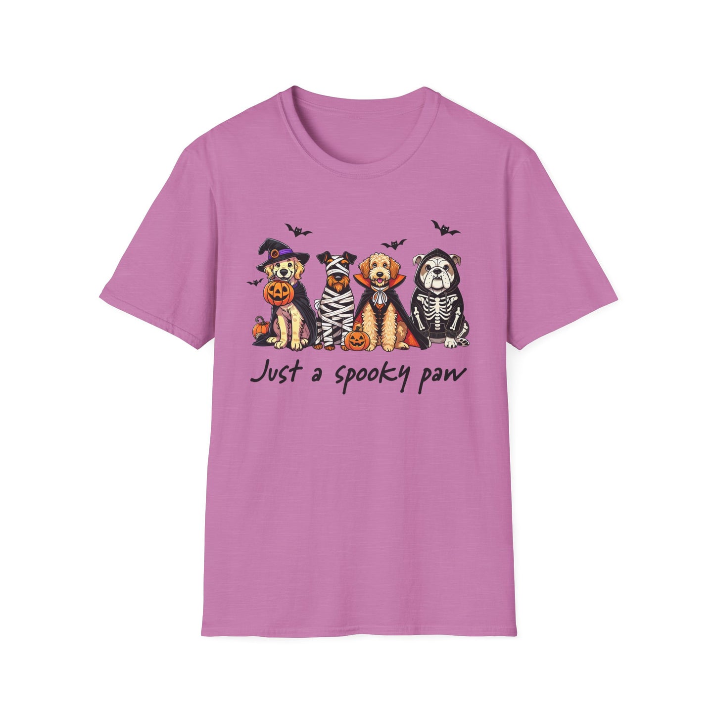 Halloween Dog T-Shirt, Spooky Paw Gildan Softstyle Shirt
