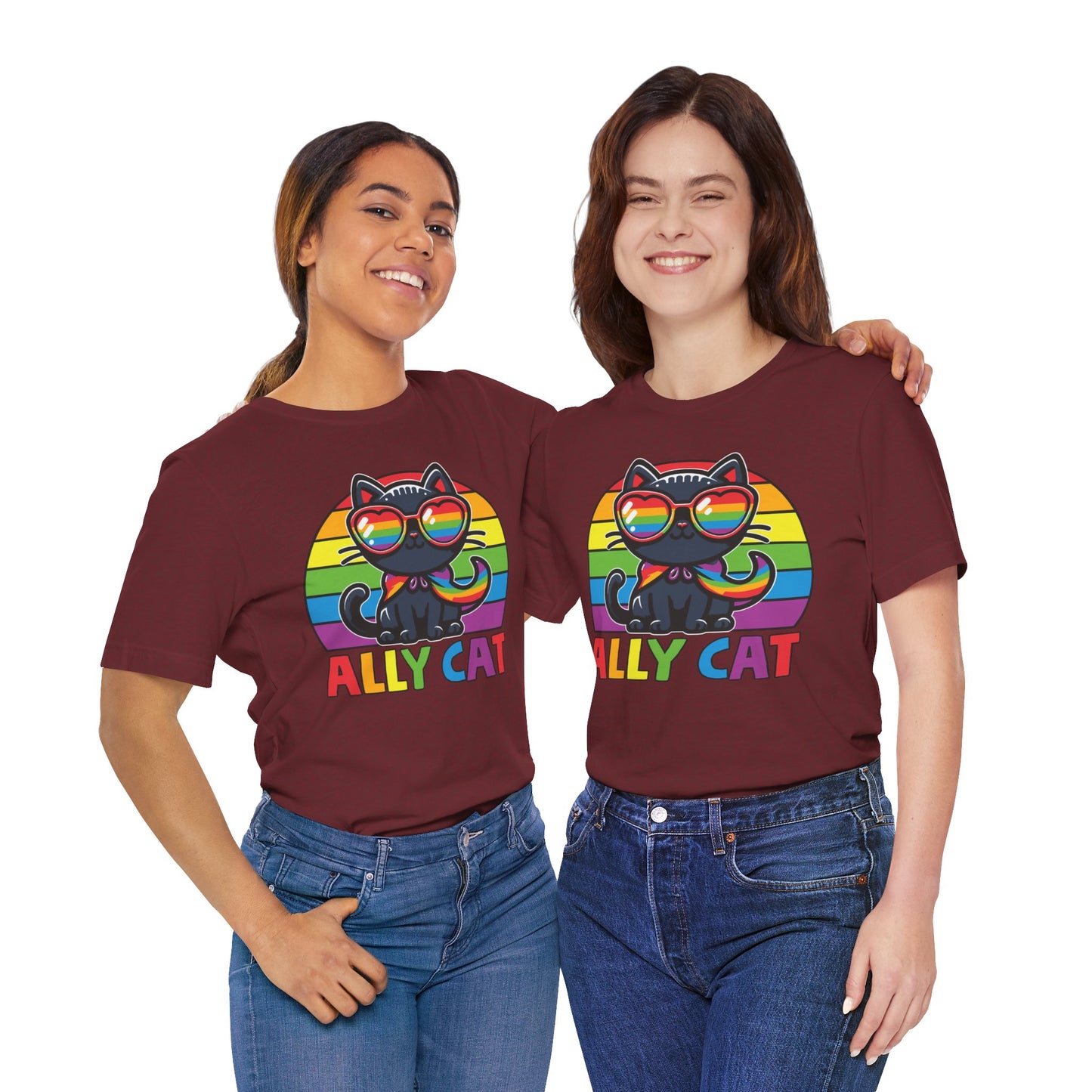 Pride Cat Unisex Jersey Tee - 'Ally Cat' Design