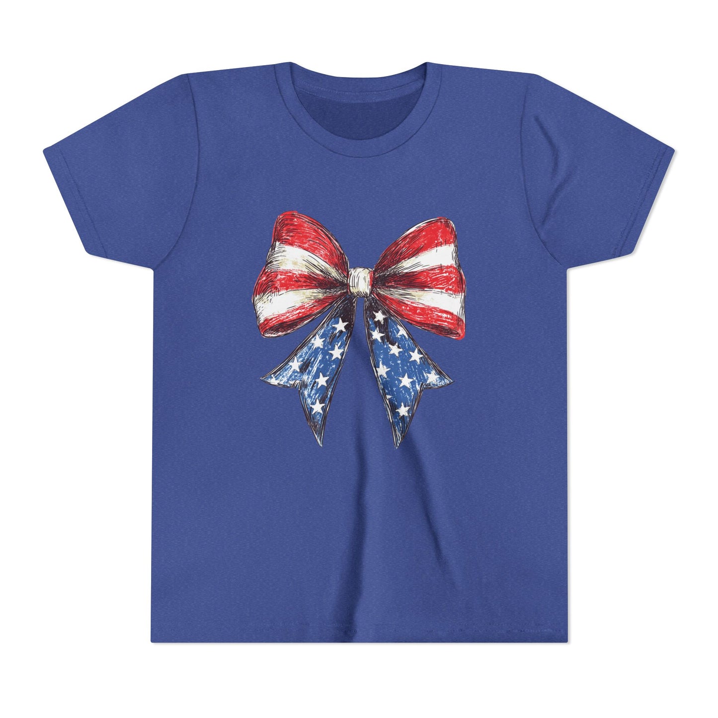 Patriotic Youth Short Sleeve Tee with Bow Design