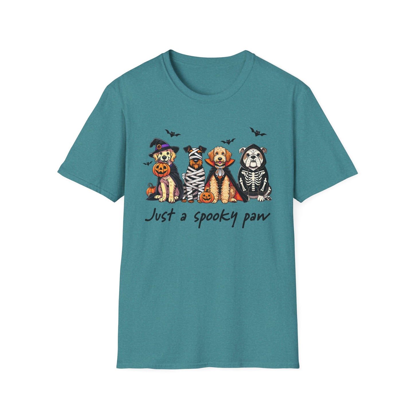 Halloween Dog T-Shirt, Spooky Paw Gildan Softstyle Shirt