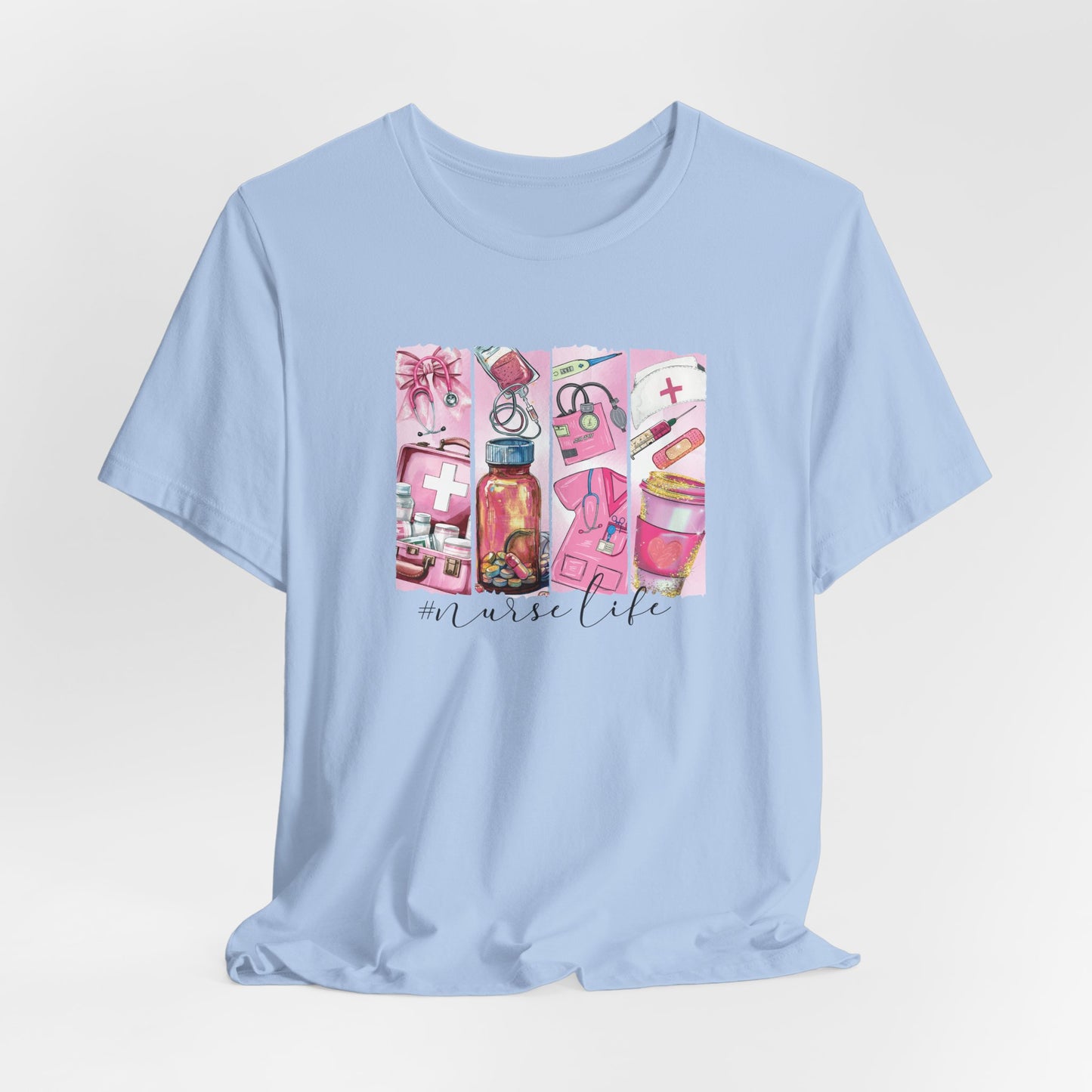 Nurse Life Pink Bella Canvas Tee