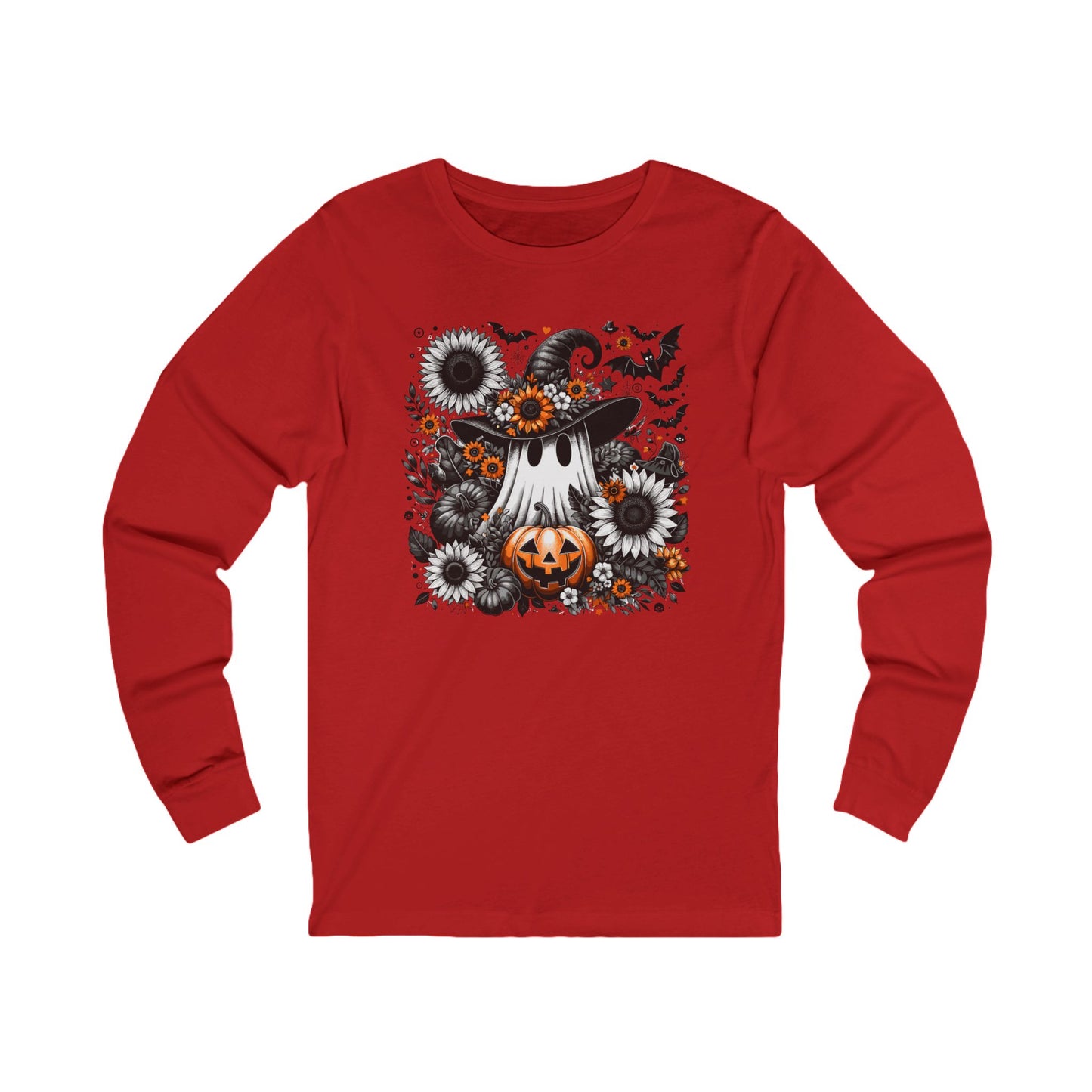 Halloween Floral Ghost Unisex Long Sleeve