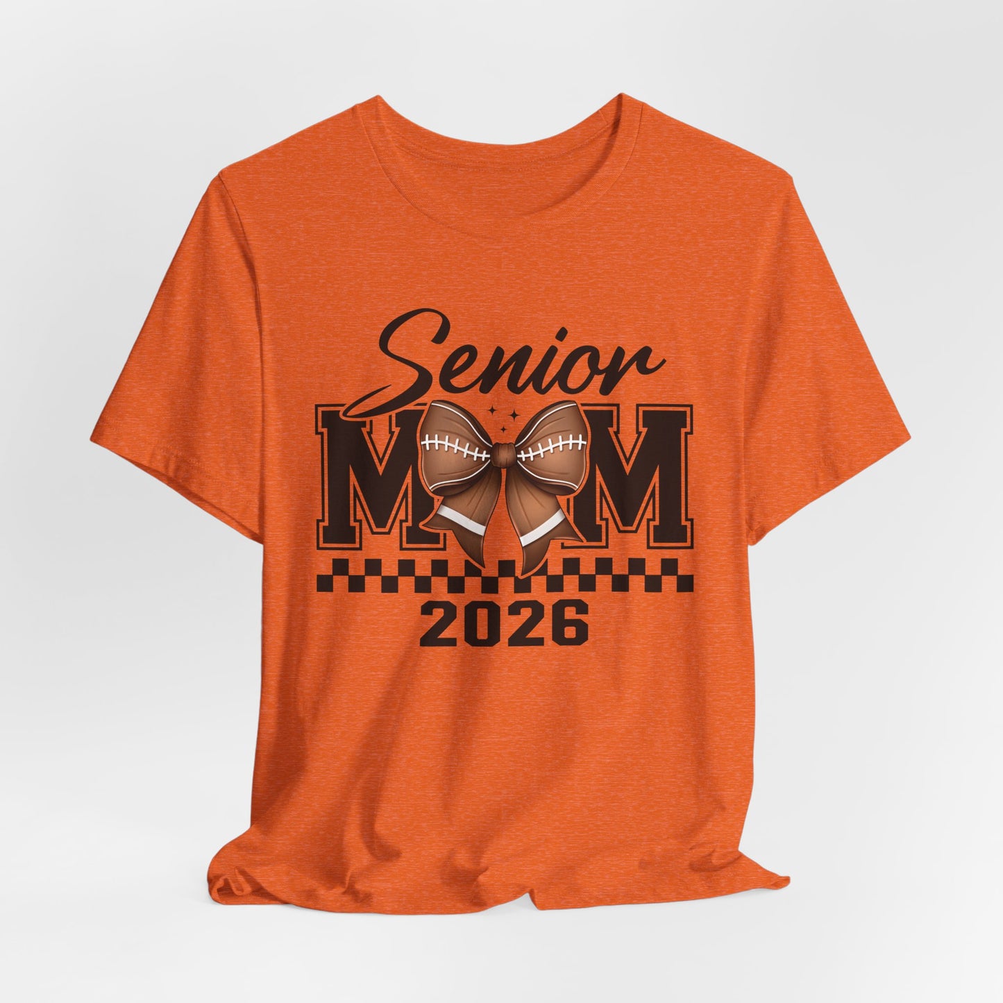 Senior Mom 2026 Football Tee, Unisex Jersey Short Sleeve Tee