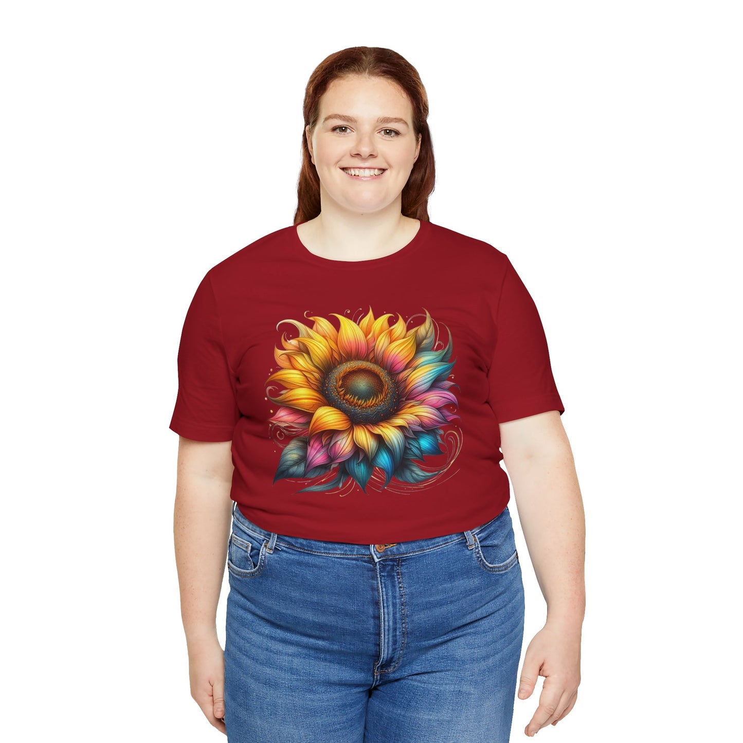 Vibrant Sunflower Tee, Casual T-Shirt