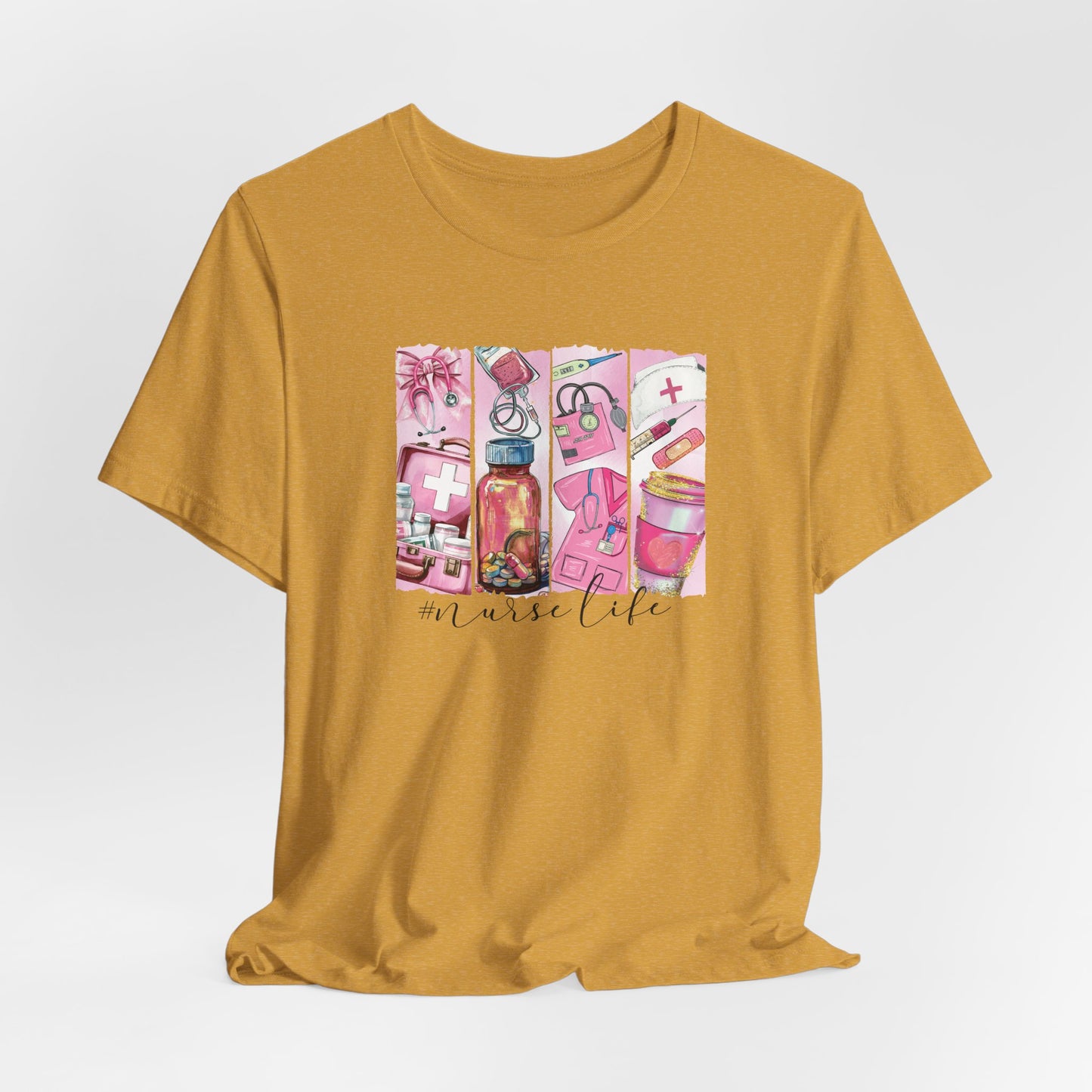 Nurse Life Pink Bella Canvas Tee