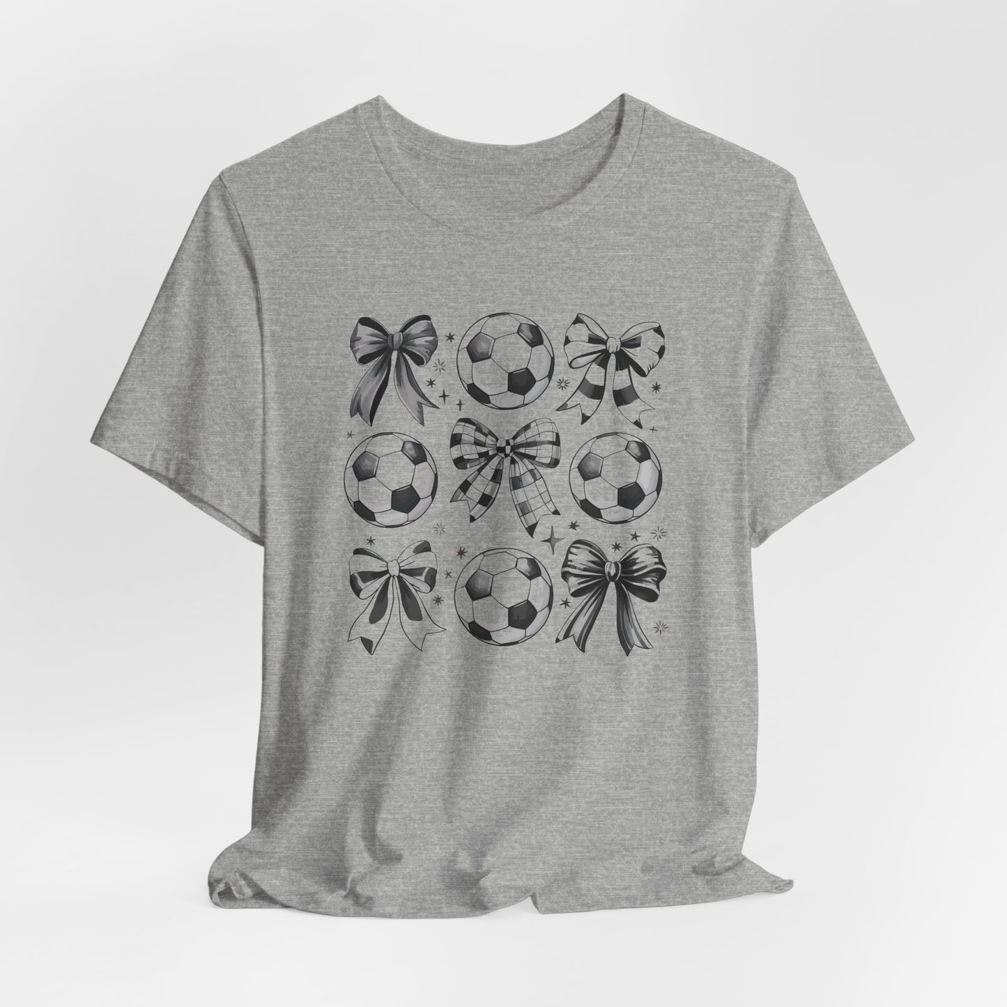 Soccer Tic Tac Toe Bows Bella Canvas Tee