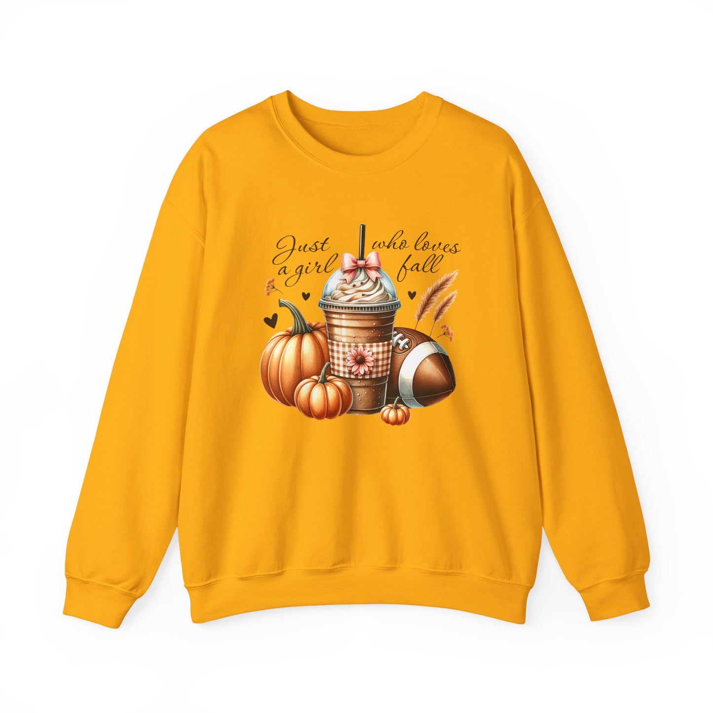 Coffee Pumpkin Football Gildan Crewneck Sweatshirt