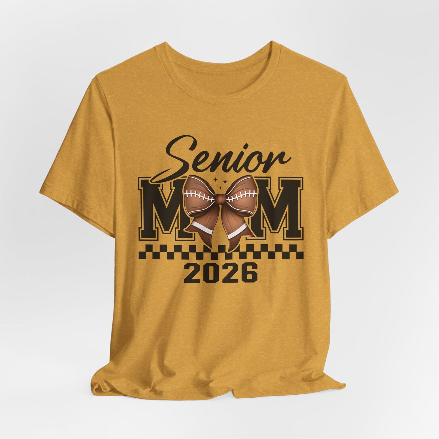 Senior Mom 2026 Football Tee, Unisex Jersey Short Sleeve Tee