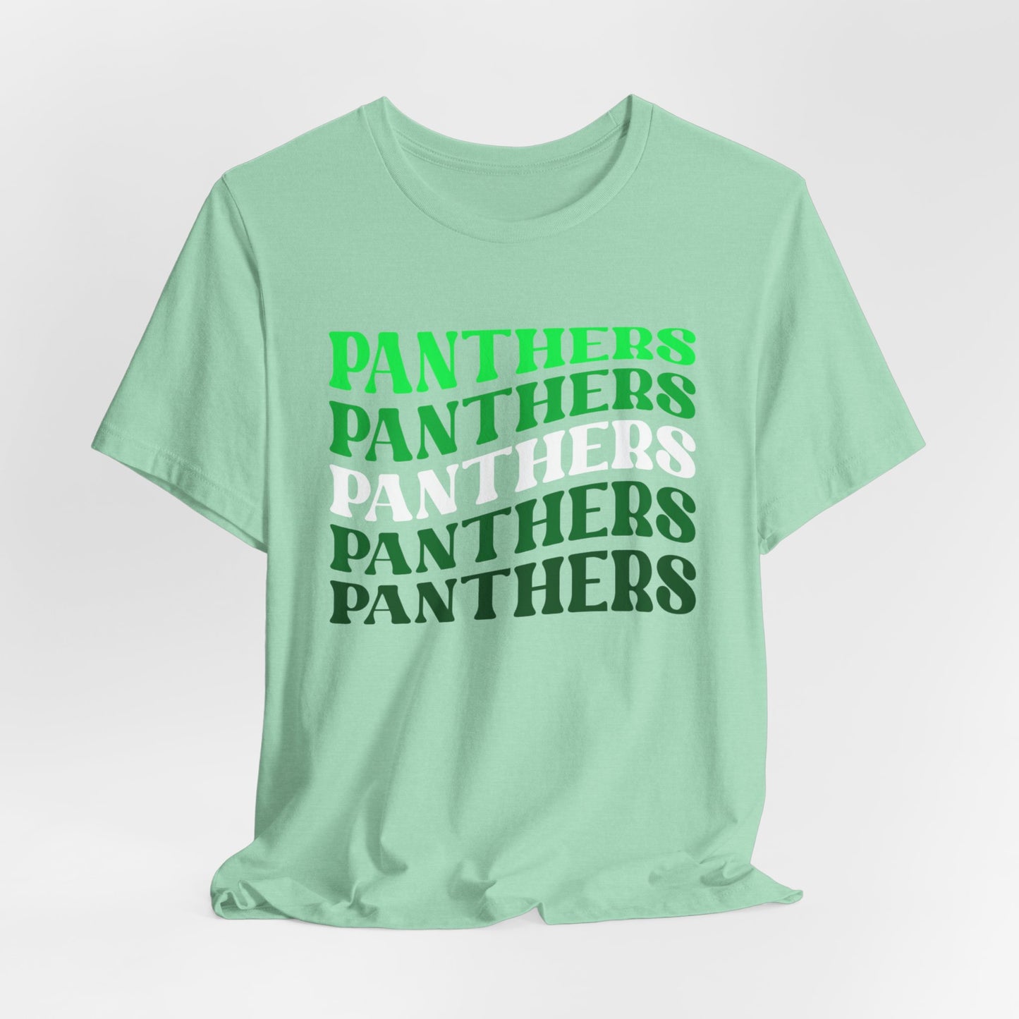 Panthers Stacked Unisex Short Sleeve Tee, Comfortable Graphic Tee for Sports Fans, Casual Wear for Game Days, Perfect Gift for Panther Lovers