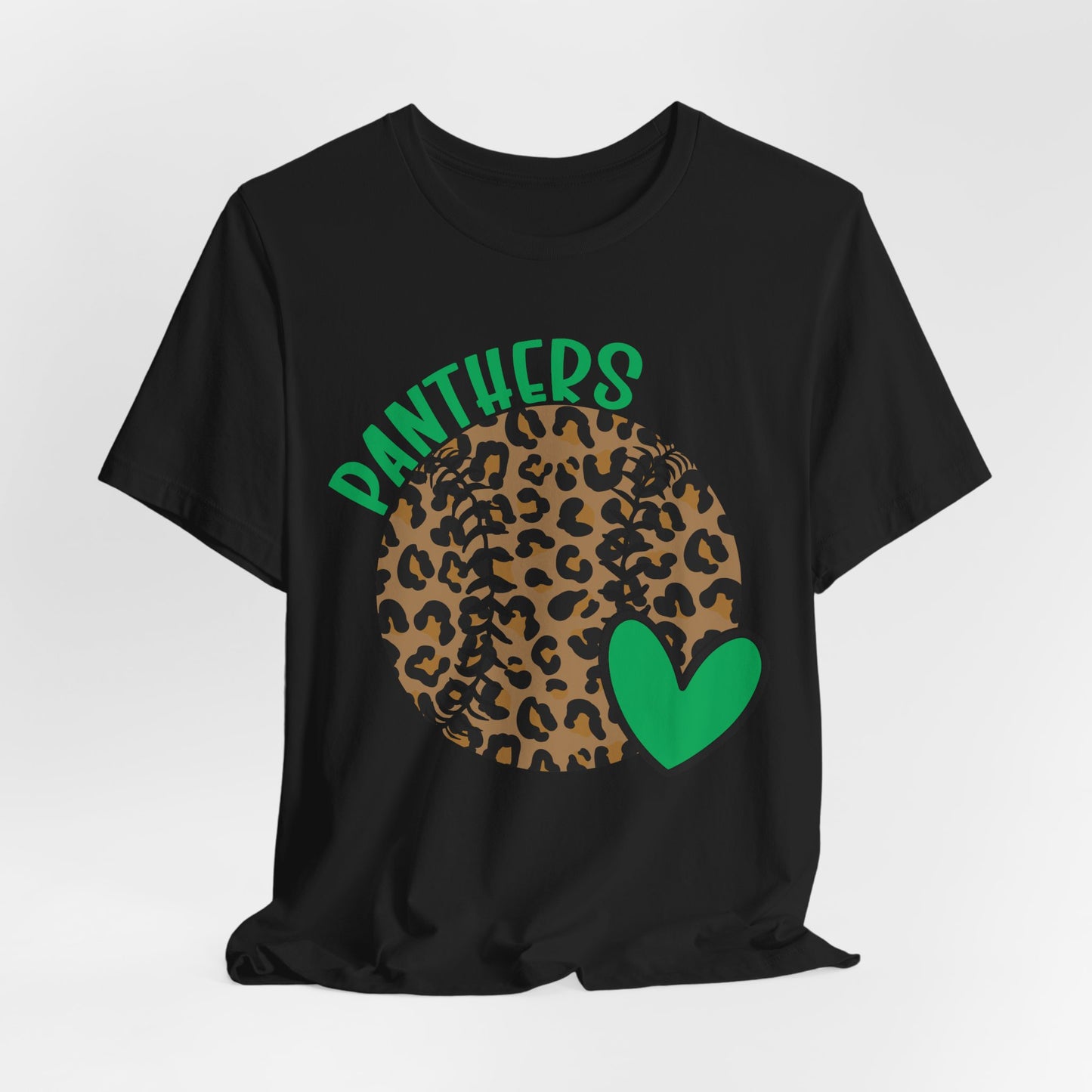 Leopard Print Panthers Tee, Casual Game Day Shirt, Sports Team Shirt, Unisex Tee, Soft Cotton Tee, Athletic Fashion Top