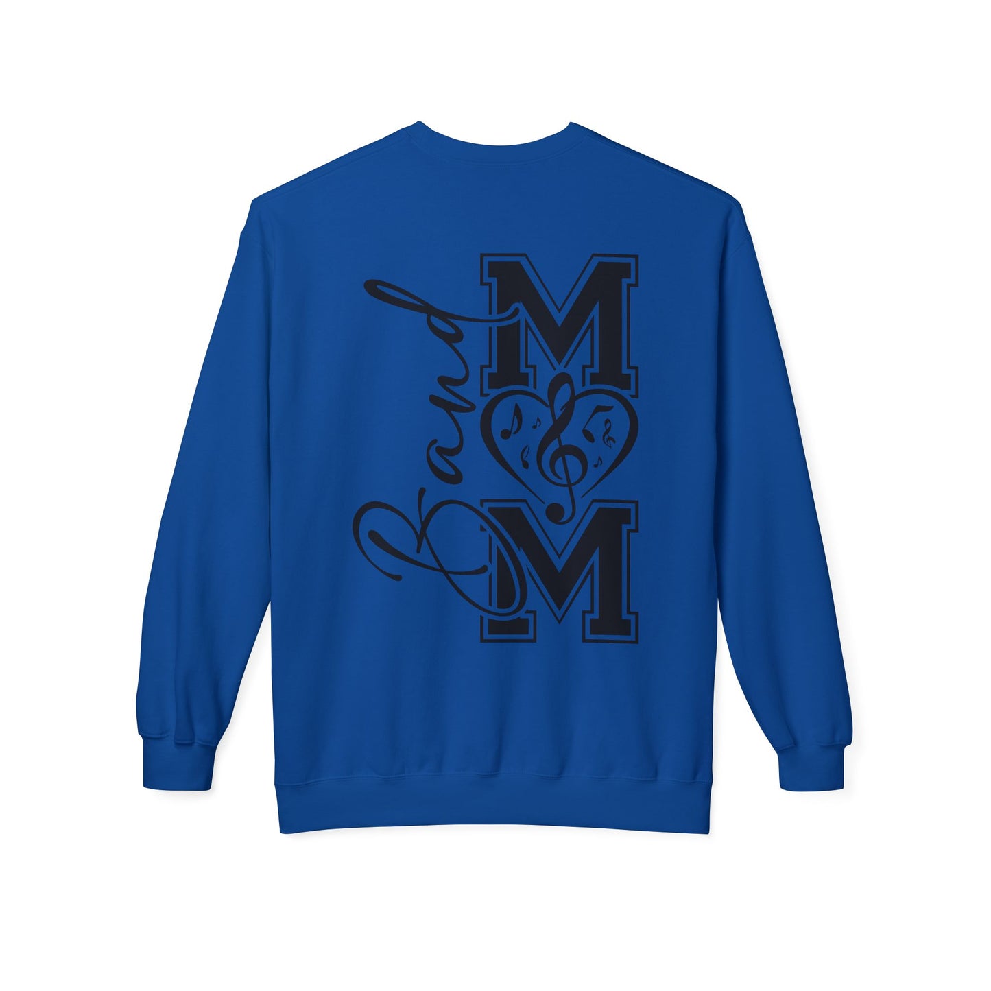 Band Mom front and back - Softstyle Crewneck for Music Lovers