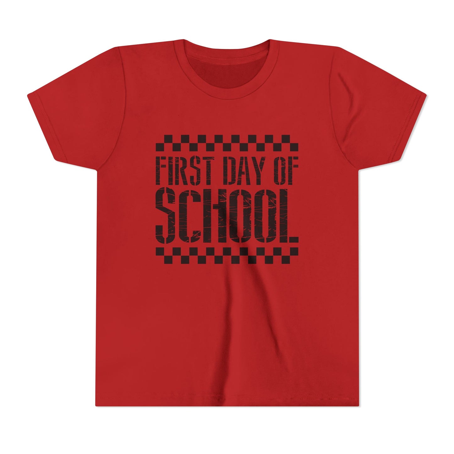 First Day of School Checkered Youth Tee, Back to School Shirt
