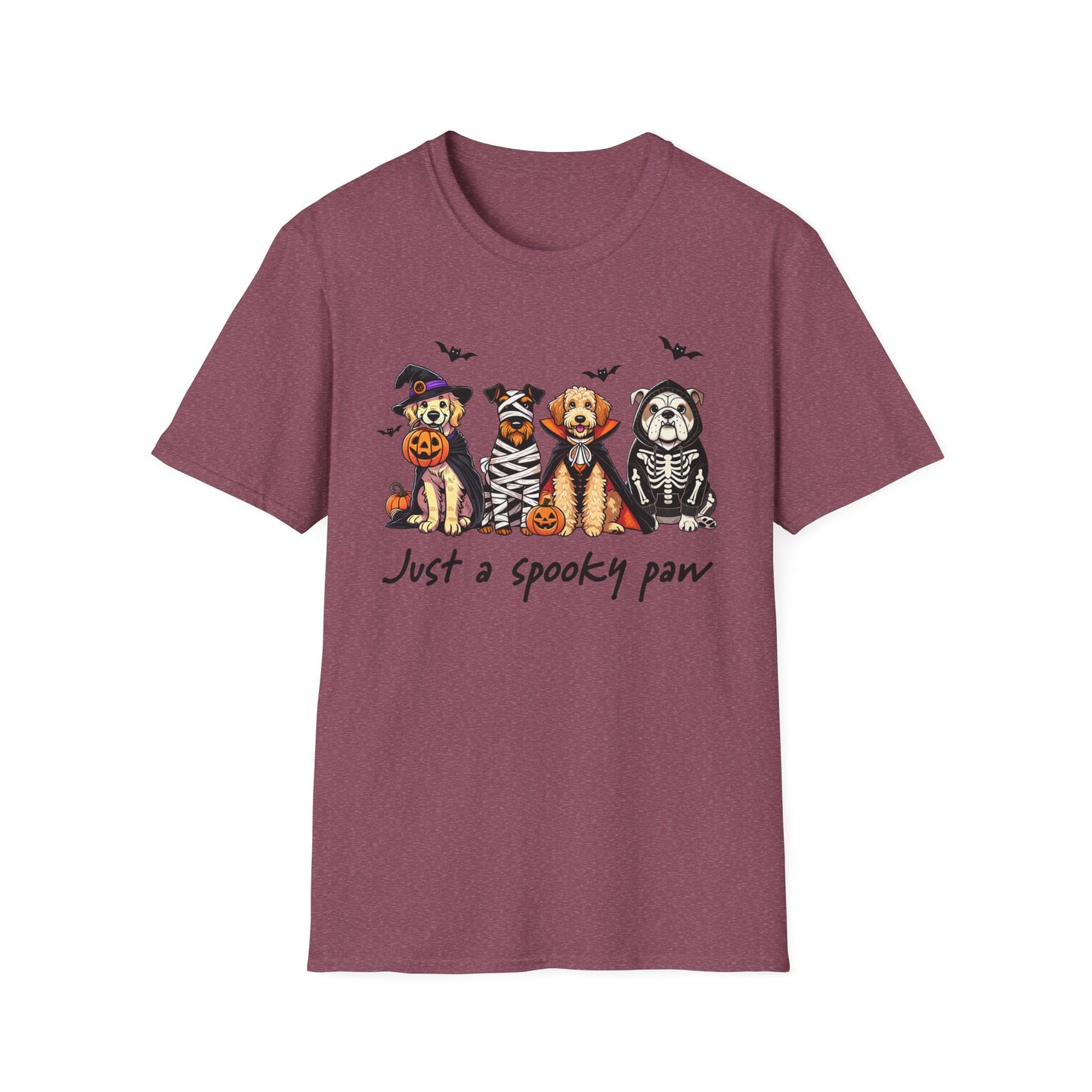 Halloween Dog T-Shirt, Spooky Paw Gildan Softstyle Shirt