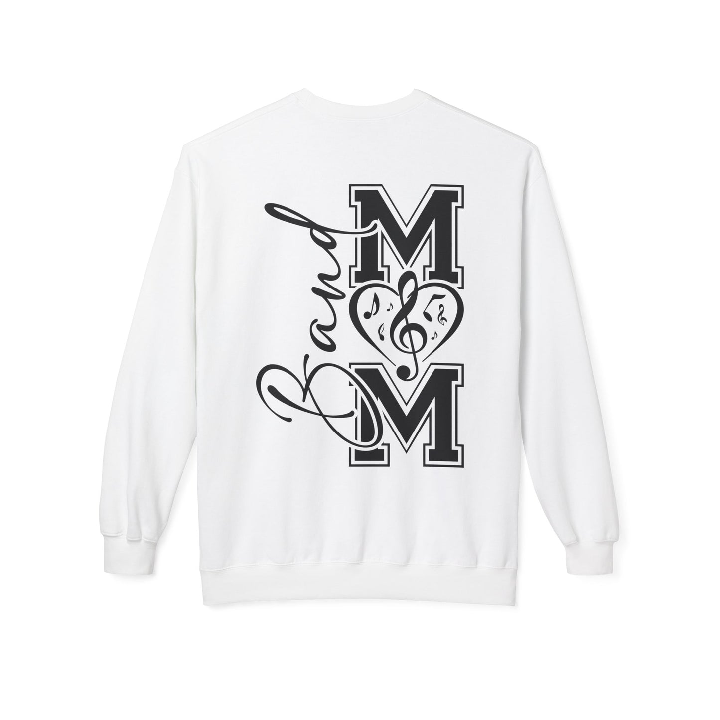 Band Mom front and back - Softstyle Crewneck for Music Lovers