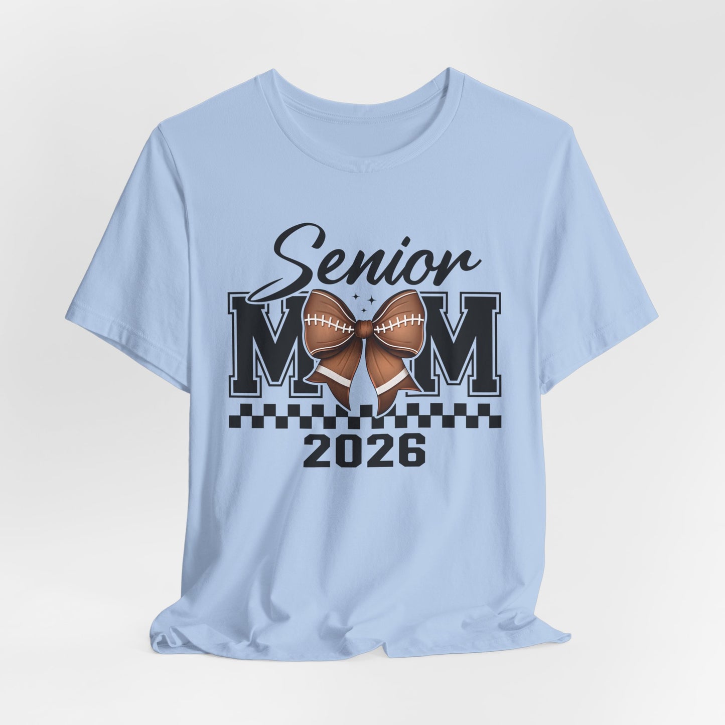 Senior Mom 2026 Football Tee, Unisex Jersey Short Sleeve Tee