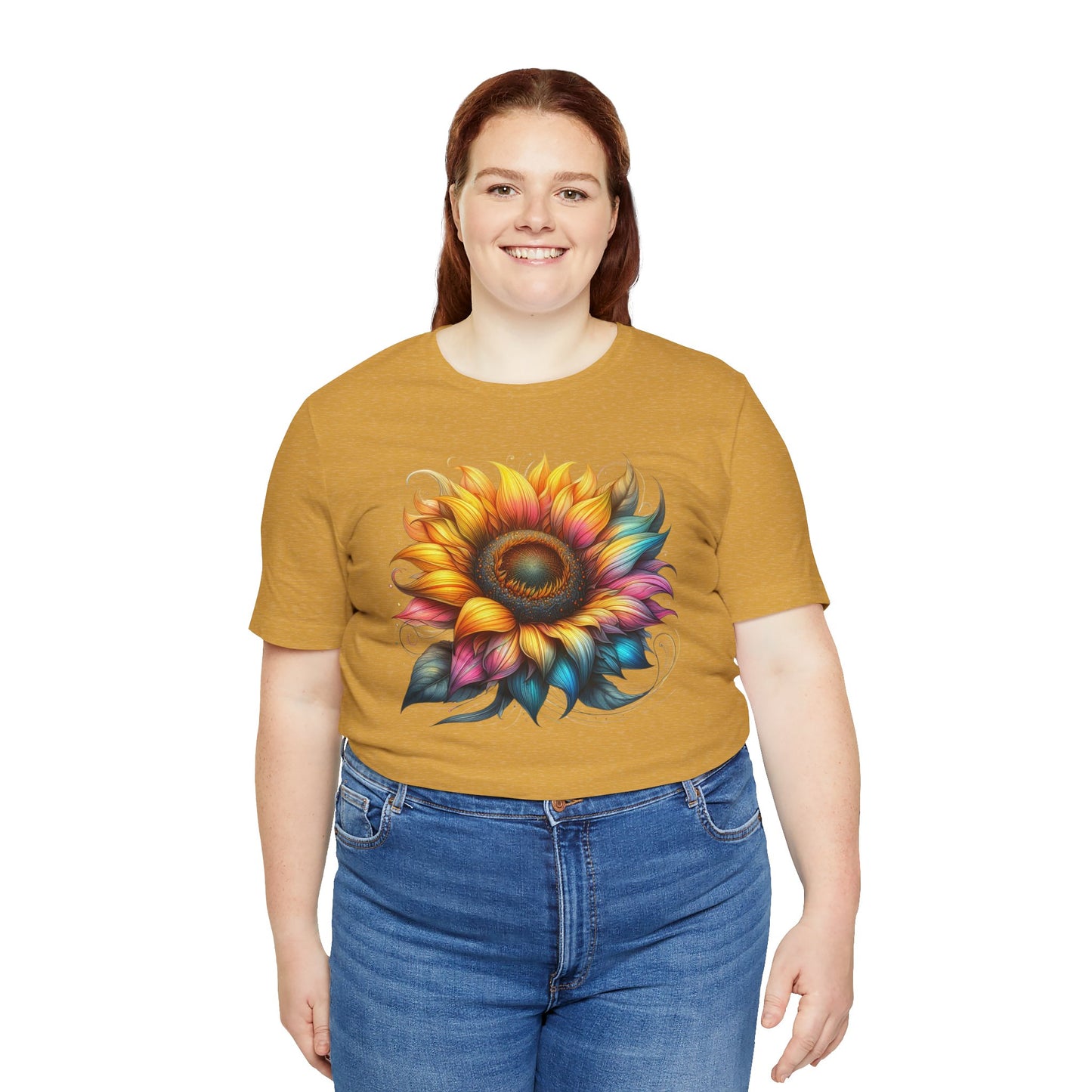 Vibrant Sunflower Tee, Casual T-Shirt