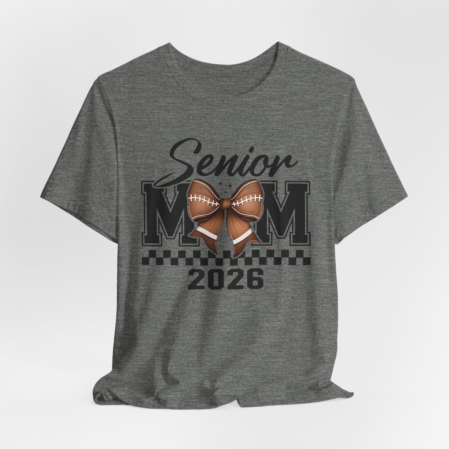 Senior Mom 2026 Football Tee, Unisex Jersey Short Sleeve Tee