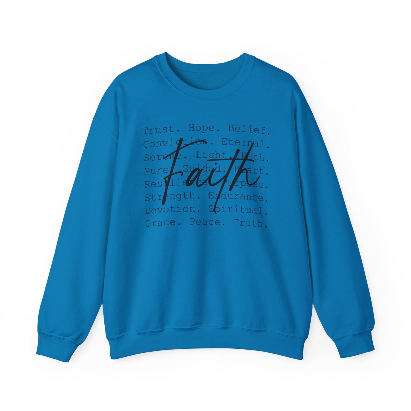 Faith Word Map Gildan Crewneck Sweatshirt