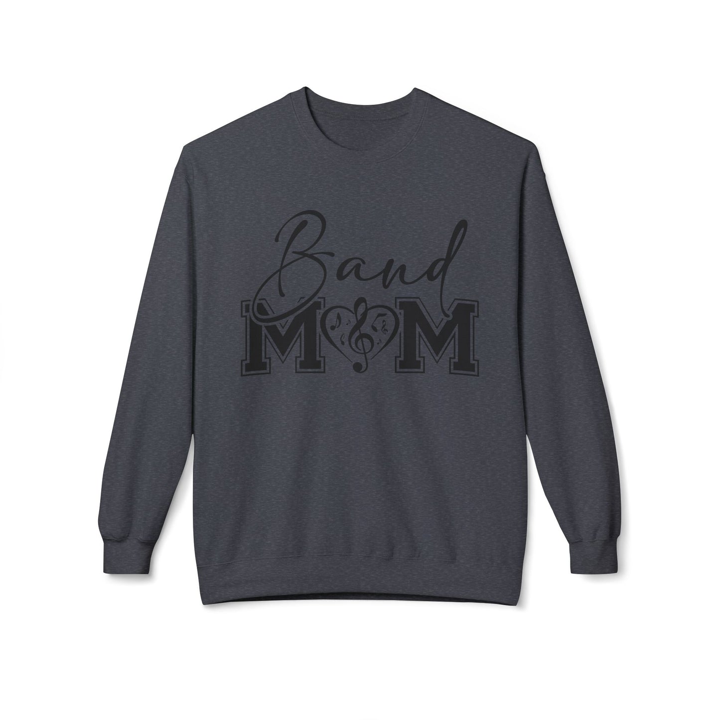 Band Mom front and back - Softstyle Crewneck for Music Lovers
