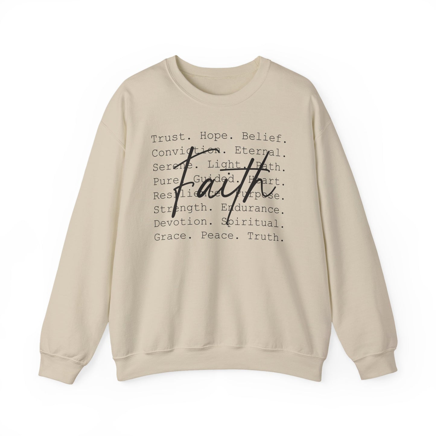 Faith Word Map Gildan Crewneck Sweatshirt