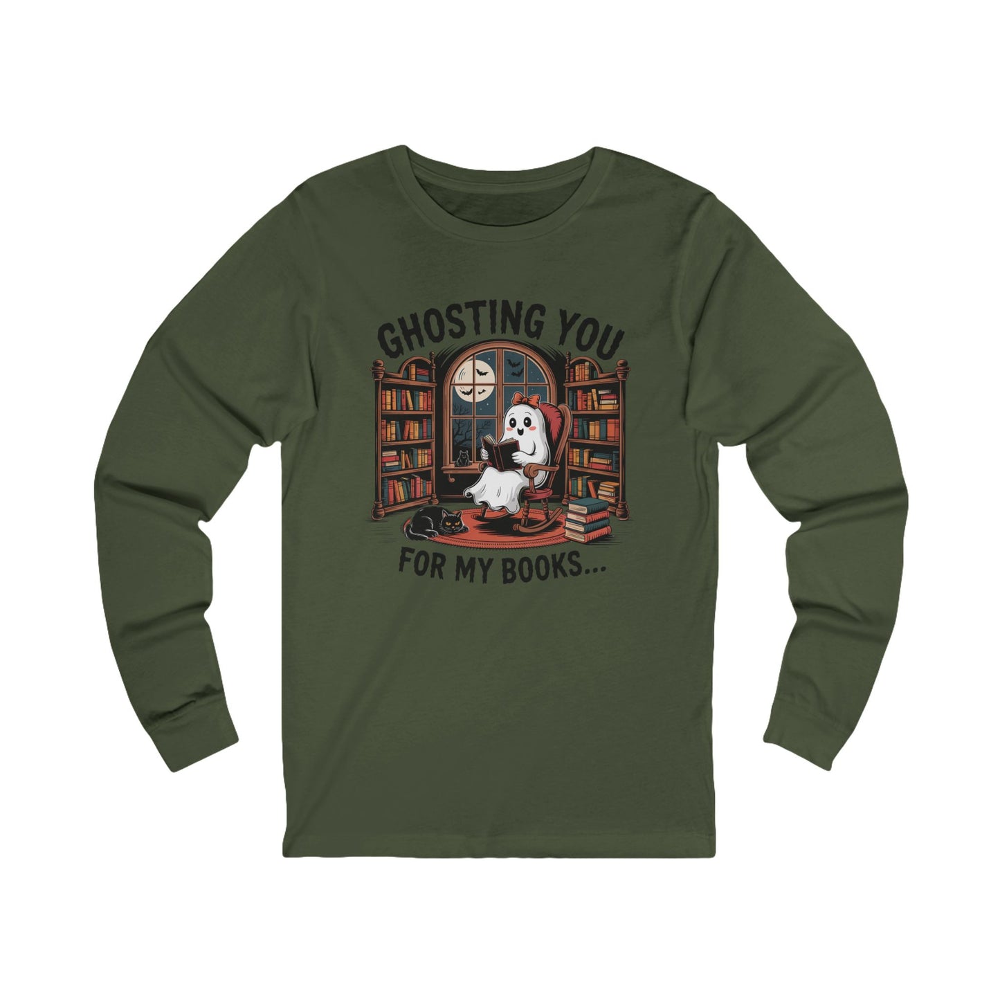 Ghosting You For My Books Bella Canvas Long Sleeve Tee
