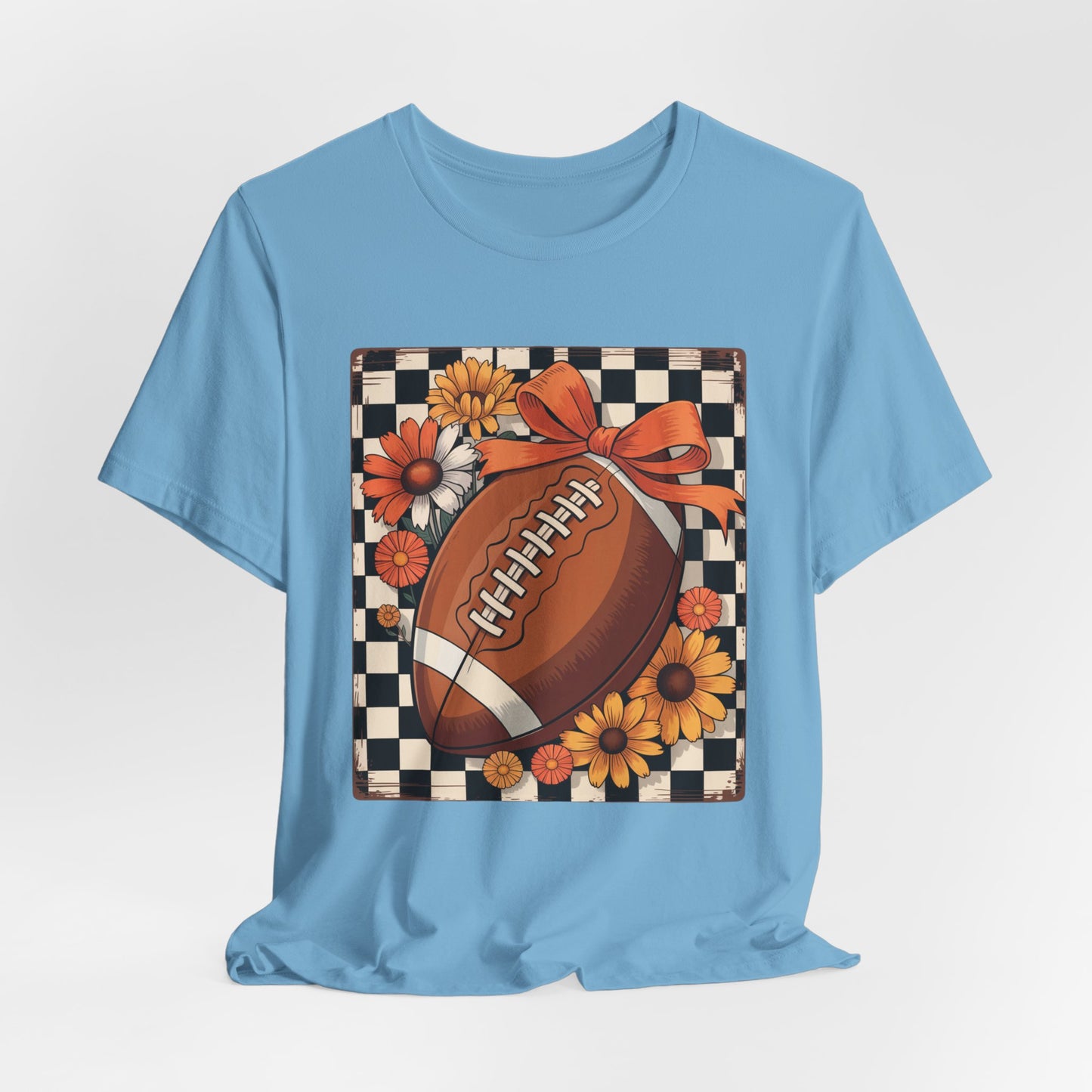 Fall Floral Football Tee, Perfect for Game Days