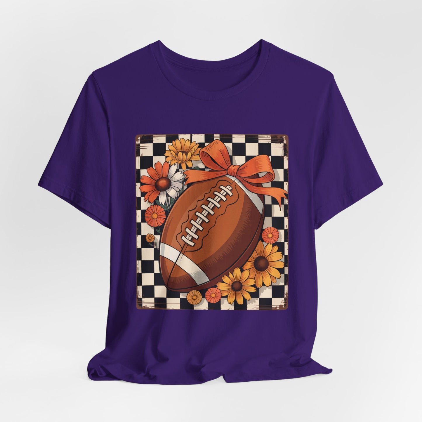 Fall Floral Football Tee, Perfect for Game Days