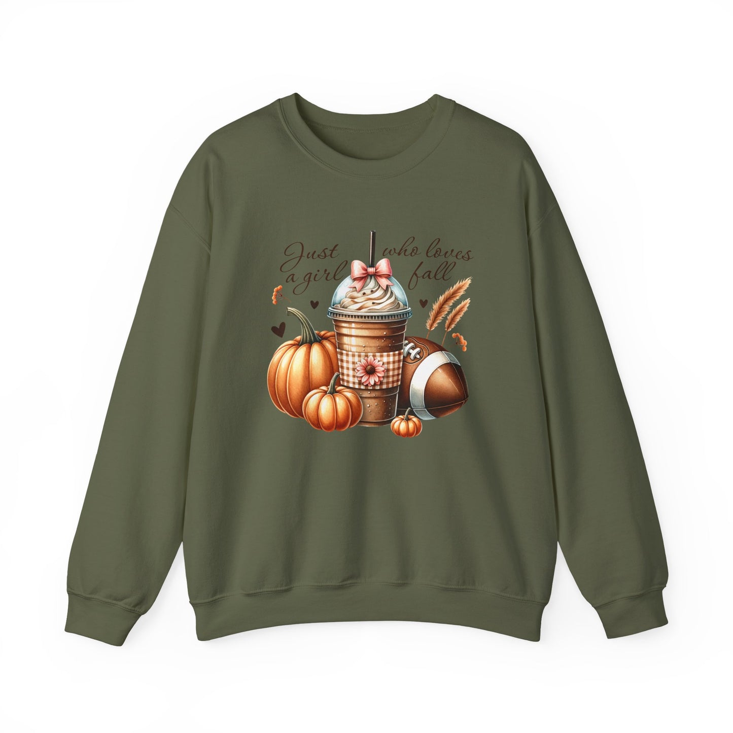 Coffee Pumpkin Football Gildan Crewneck Sweatshirt
