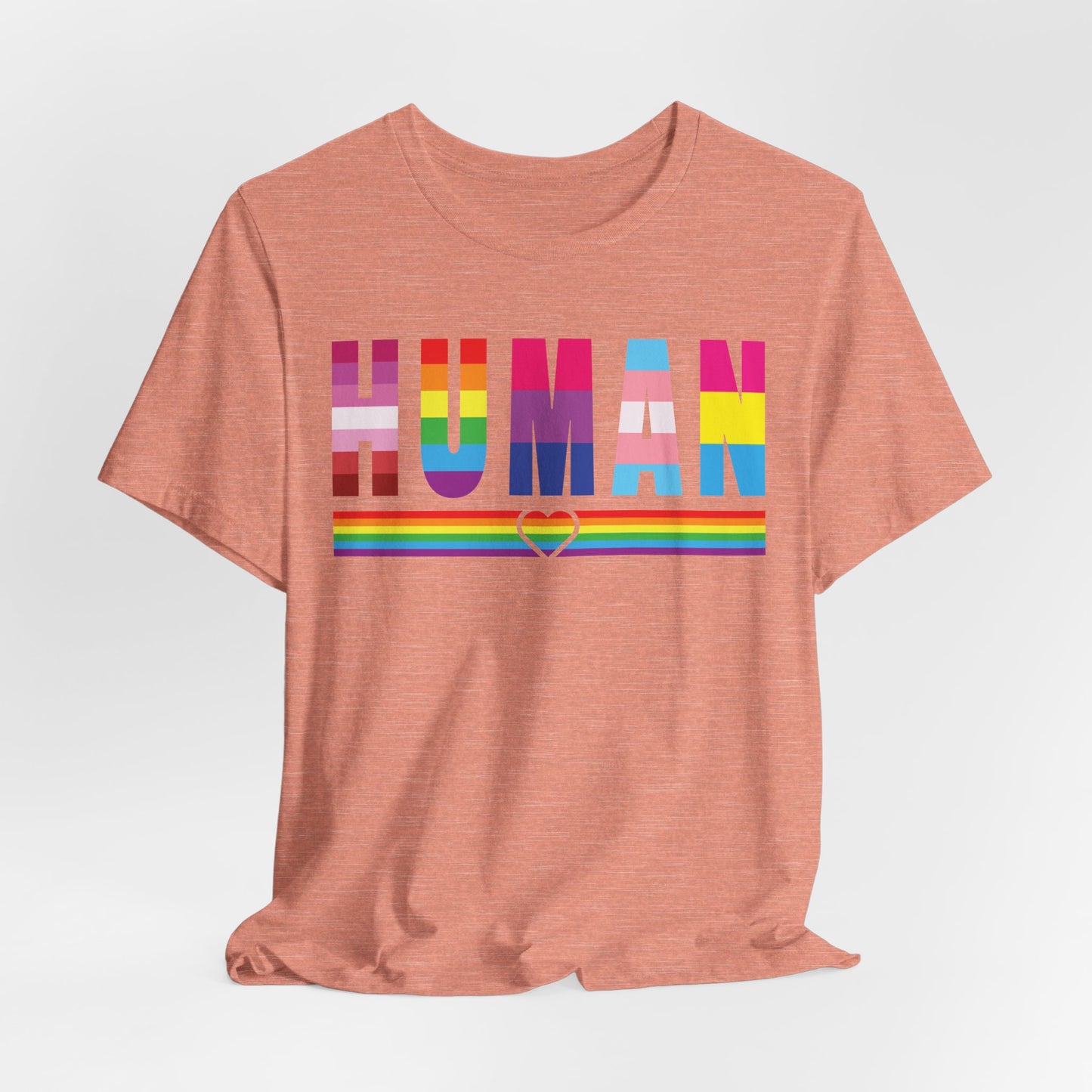 Pride Jersey Tee - Celebrate Diversity with 'HUMAN' Design