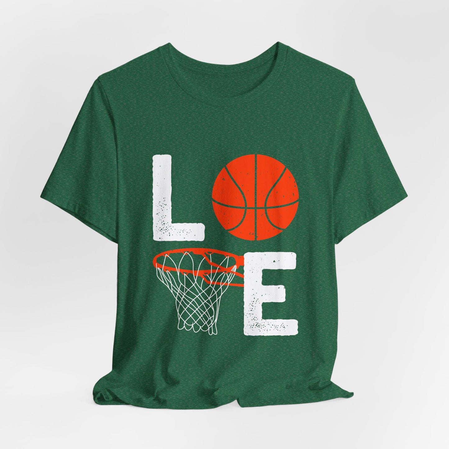 Basketball Love Tee, Unisex Short Sleeve Shirt, Sports Apparel, Gift for Athletes, Game Day Shirt, Valentine's Day Gift