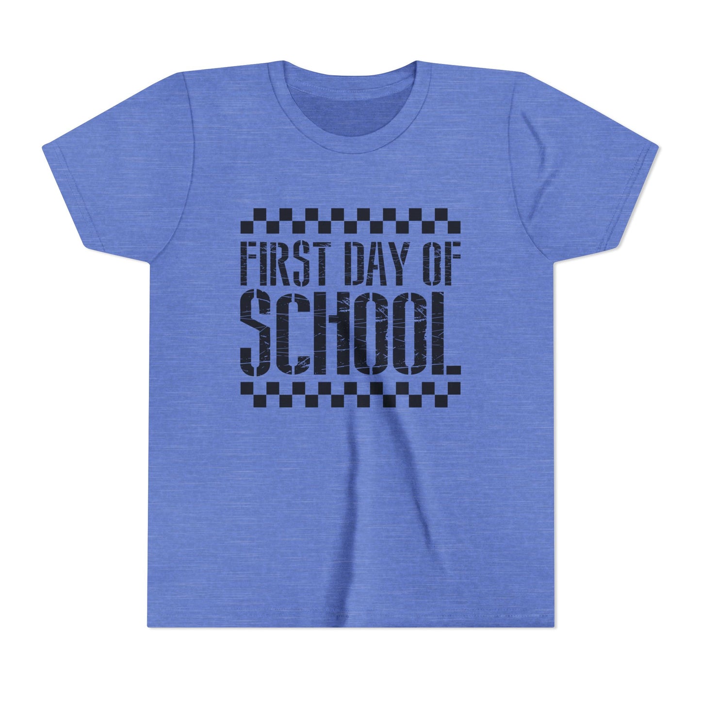 First Day of School Checkered Youth Tee, Back to School Shirt