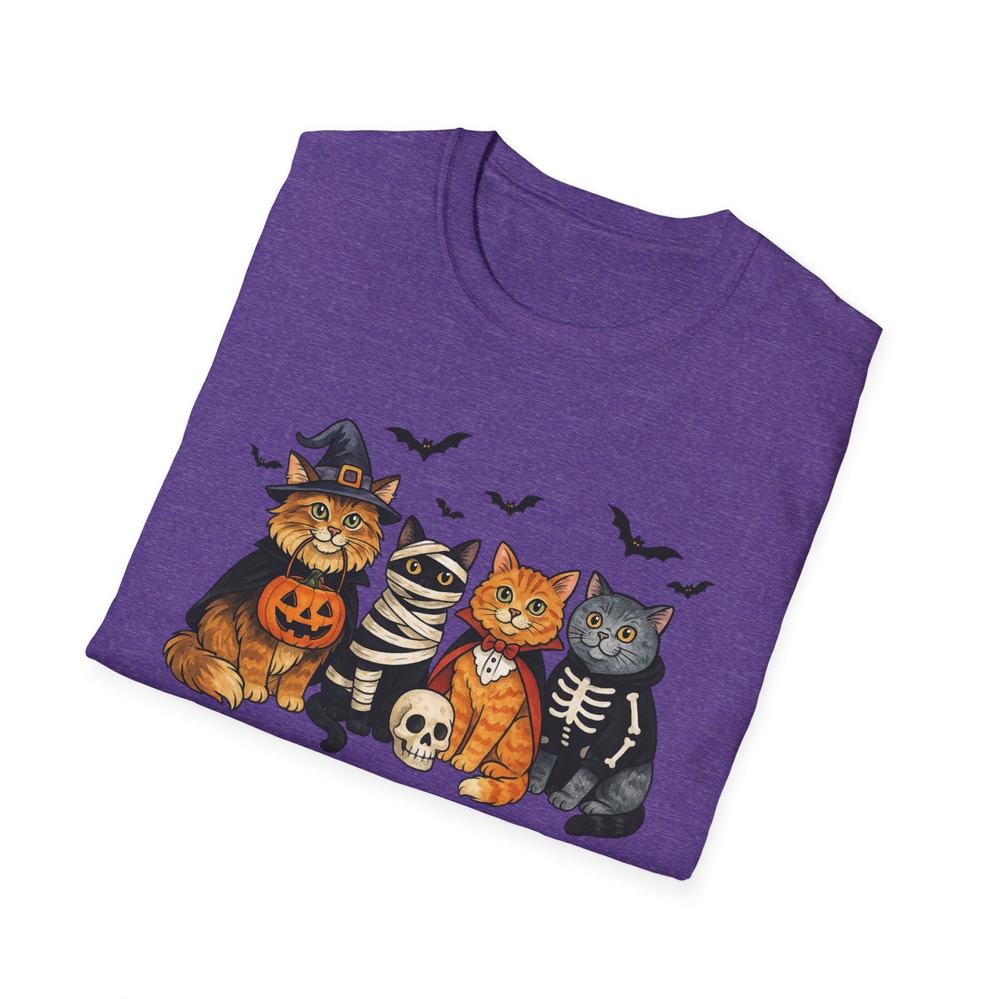 Halloween Cat T-Shirt, Spooky paw Gildan Softstyle Tee