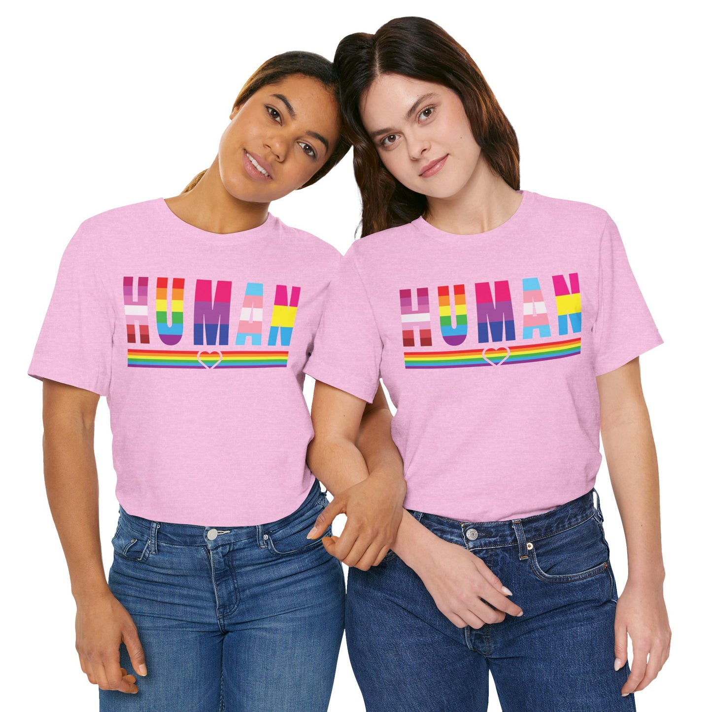Pride Jersey Tee - Celebrate Diversity with 'HUMAN' Design