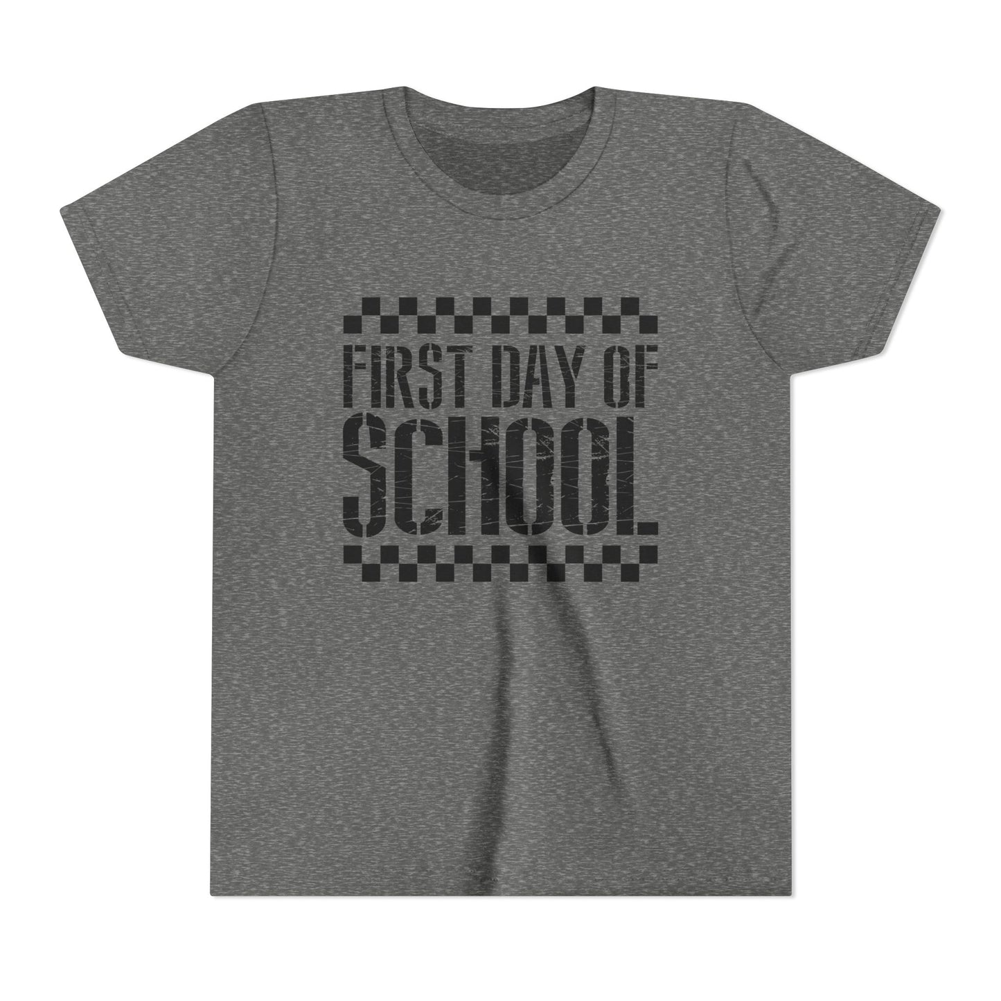 First Day of School Checkered Youth Tee, Back to School Shirt
