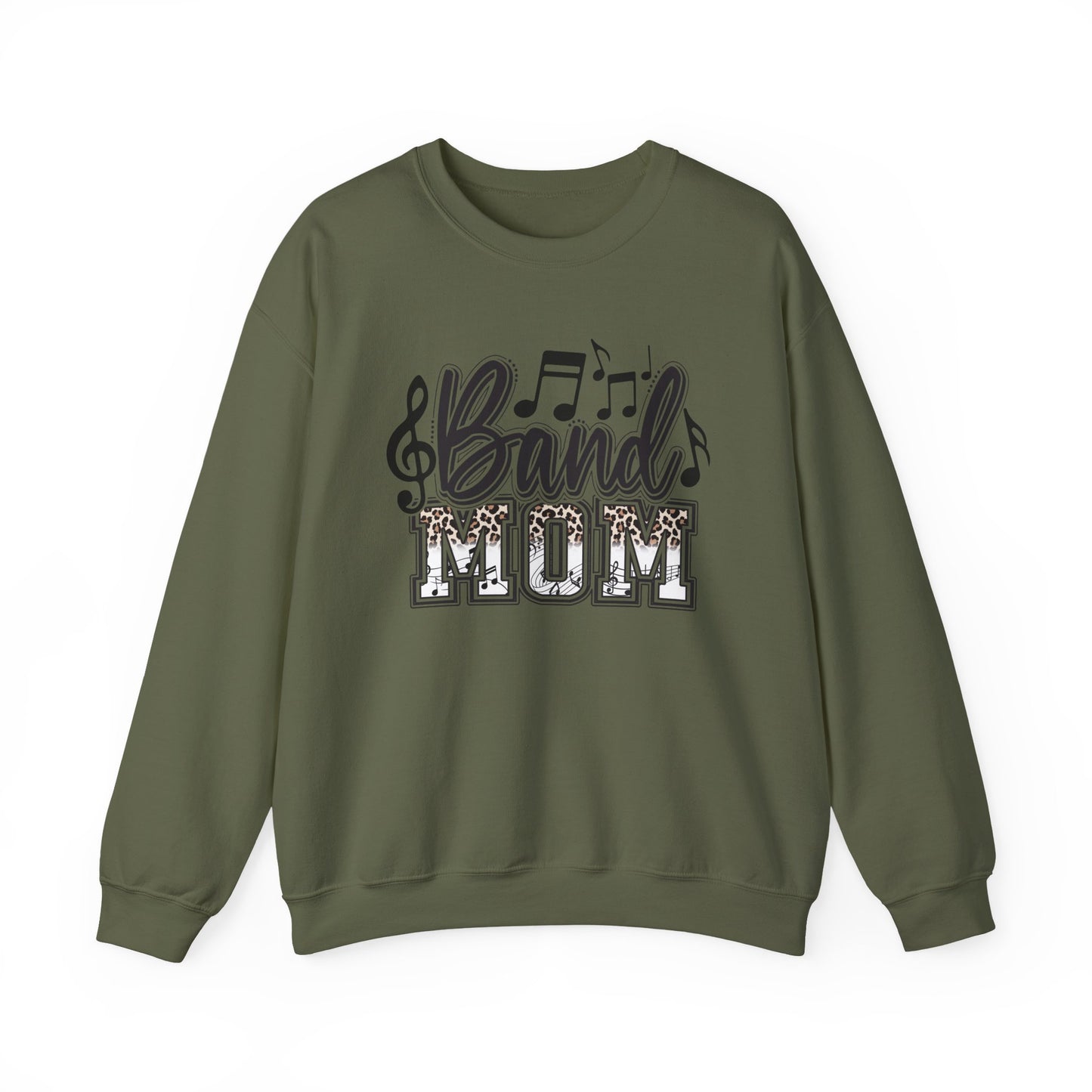 Band Mom Leopard Print Gildan Crewneck