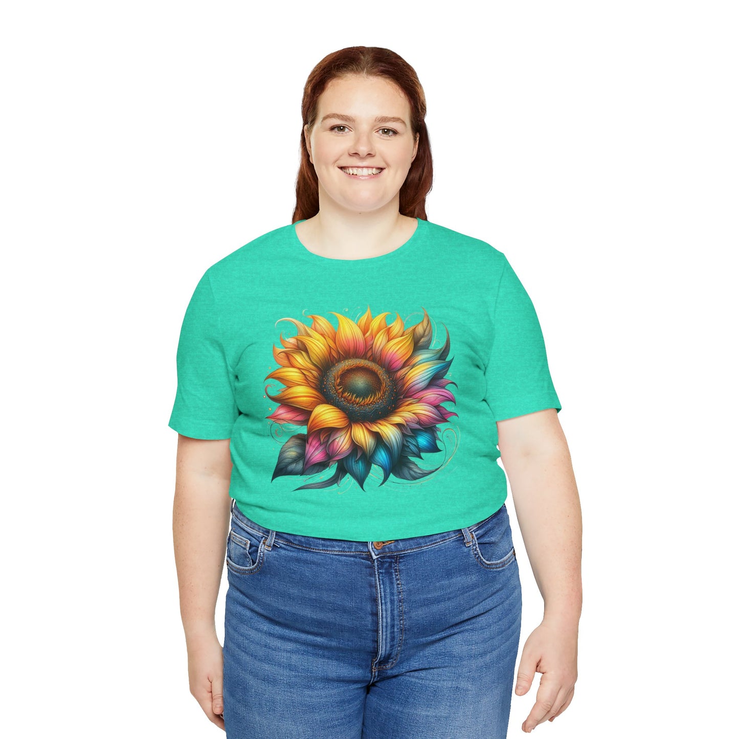 Vibrant Sunflower Tee, Casual T-Shirt