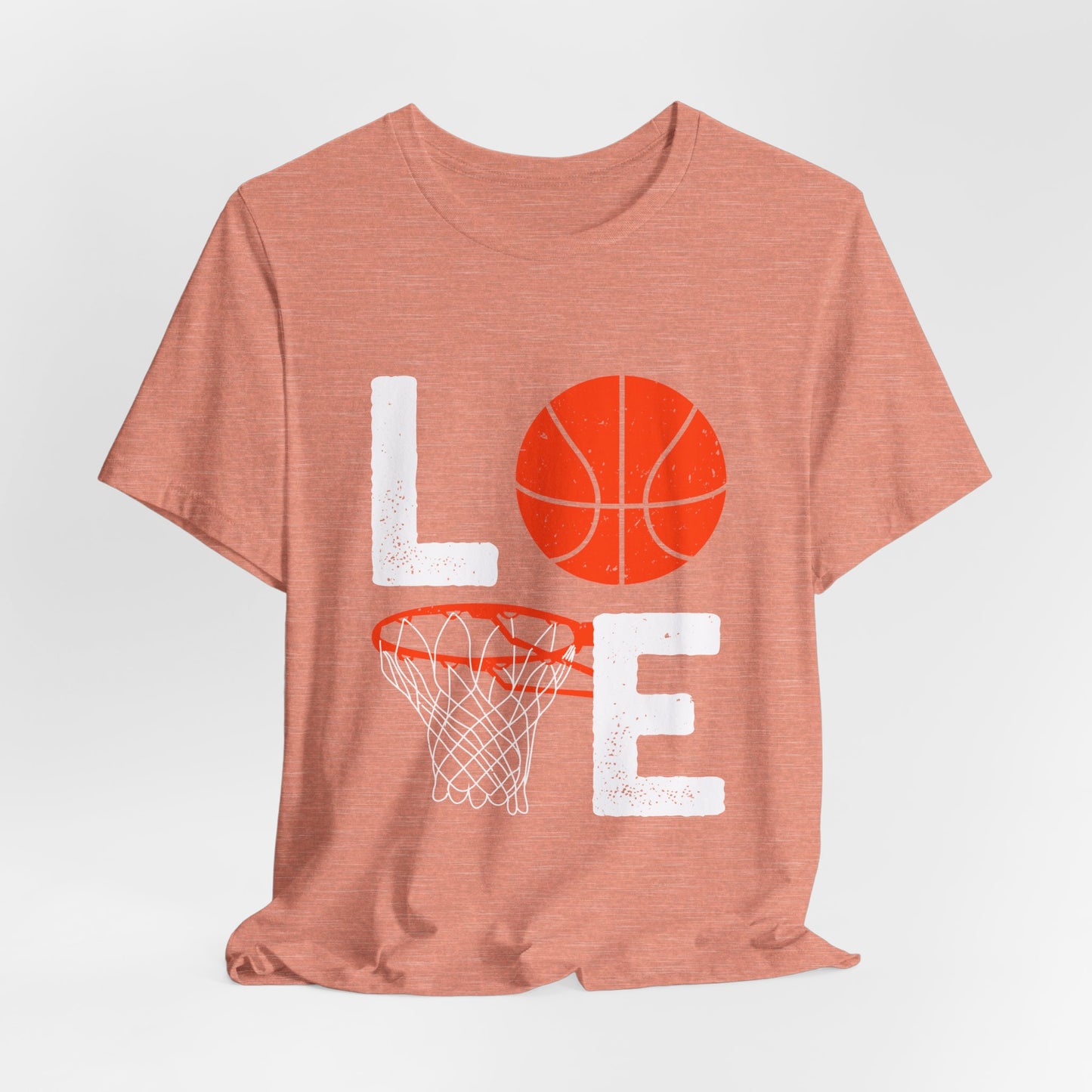 Basketball Love Tee, Unisex Short Sleeve Shirt, Sports Apparel, Gift for Athletes, Game Day Shirt, Valentine's Day Gift