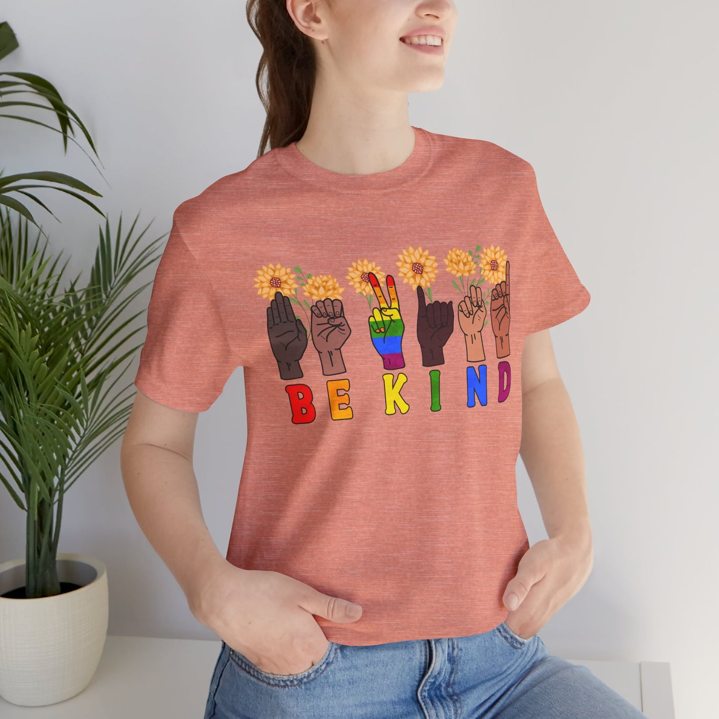 Be Kind Sign Language Diversity Unisex Jersey Tee